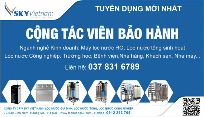 Locnuoc360 tuyển dụng Nhân viên kỹ thuật Lắp đặt Bảo hành