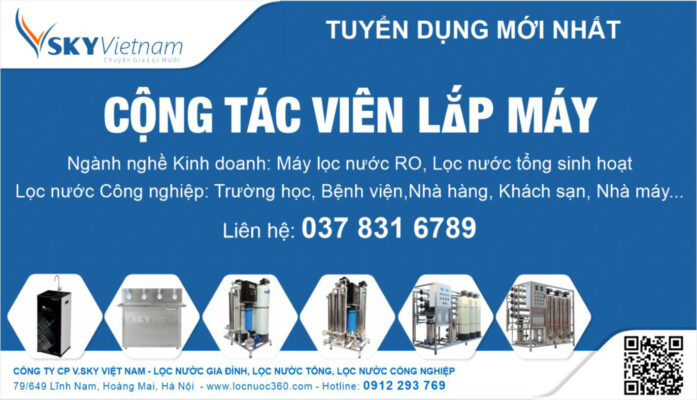 Locnuoc360 tuyển dụng Cộng tác viên lắp máy khu vực