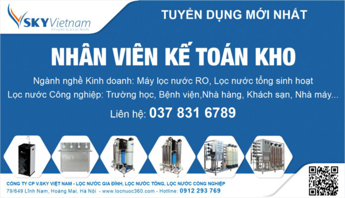 Locnuoc360 tuyển dụng Quản lý Kho