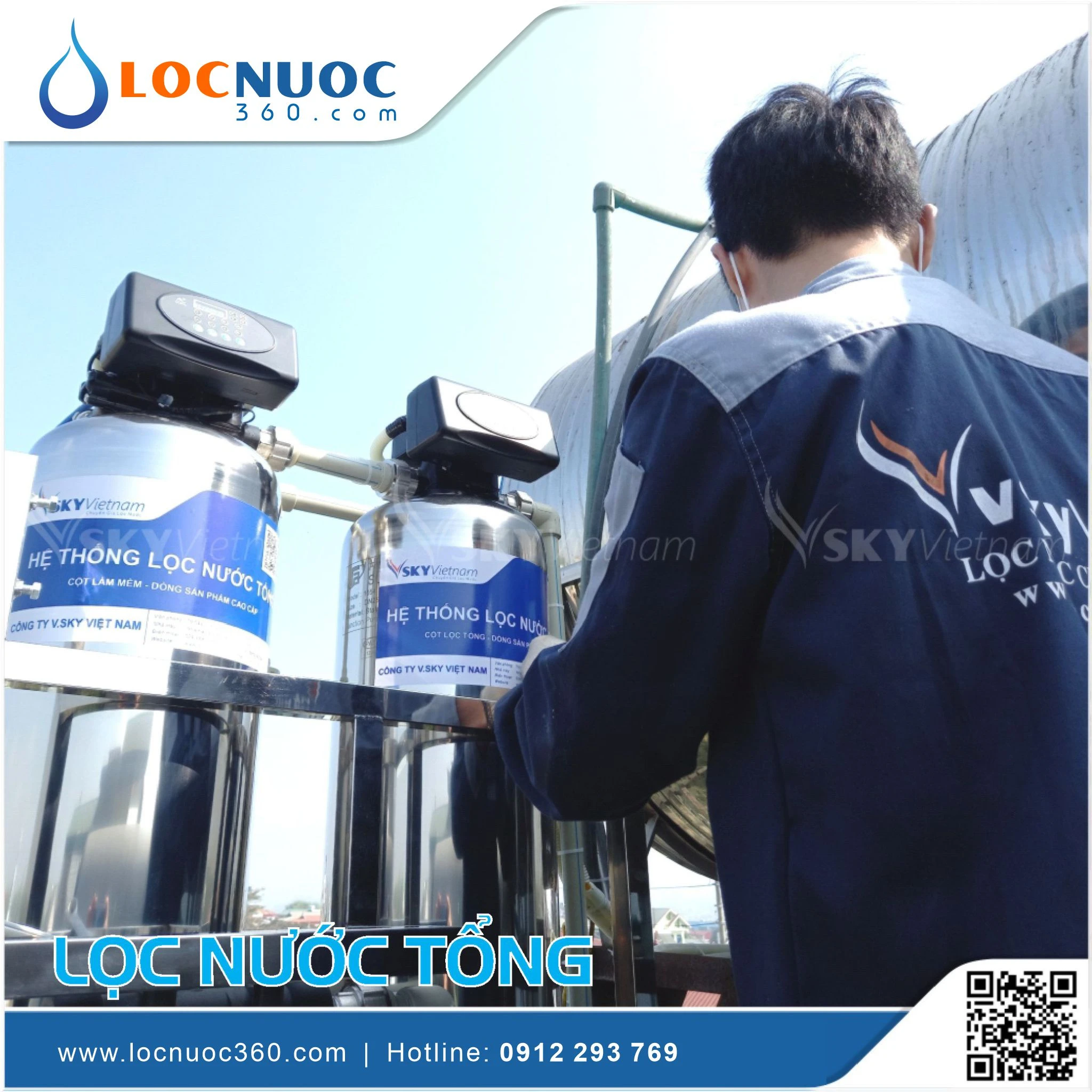 Bộ lọc nước tổng Siêu lọc UF VSK02UF-54-V1 2 Bộ lọc nước tổng Siêu lọc UF VSK02UF-54-V1