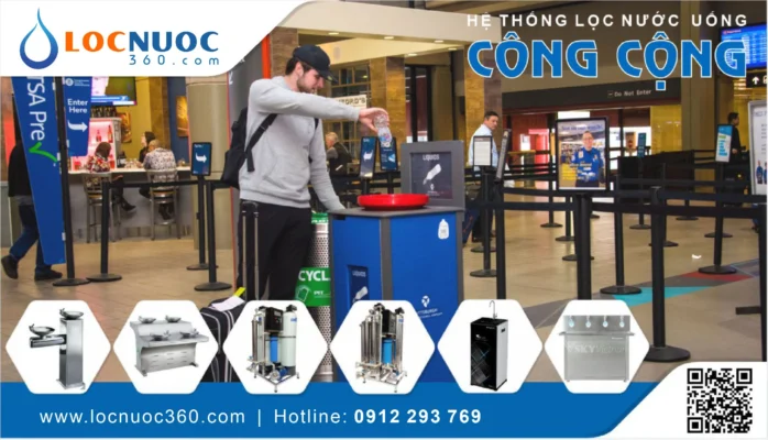 Sử dụng Máy lọc nước công nghiệp cấp nước uống công cộng