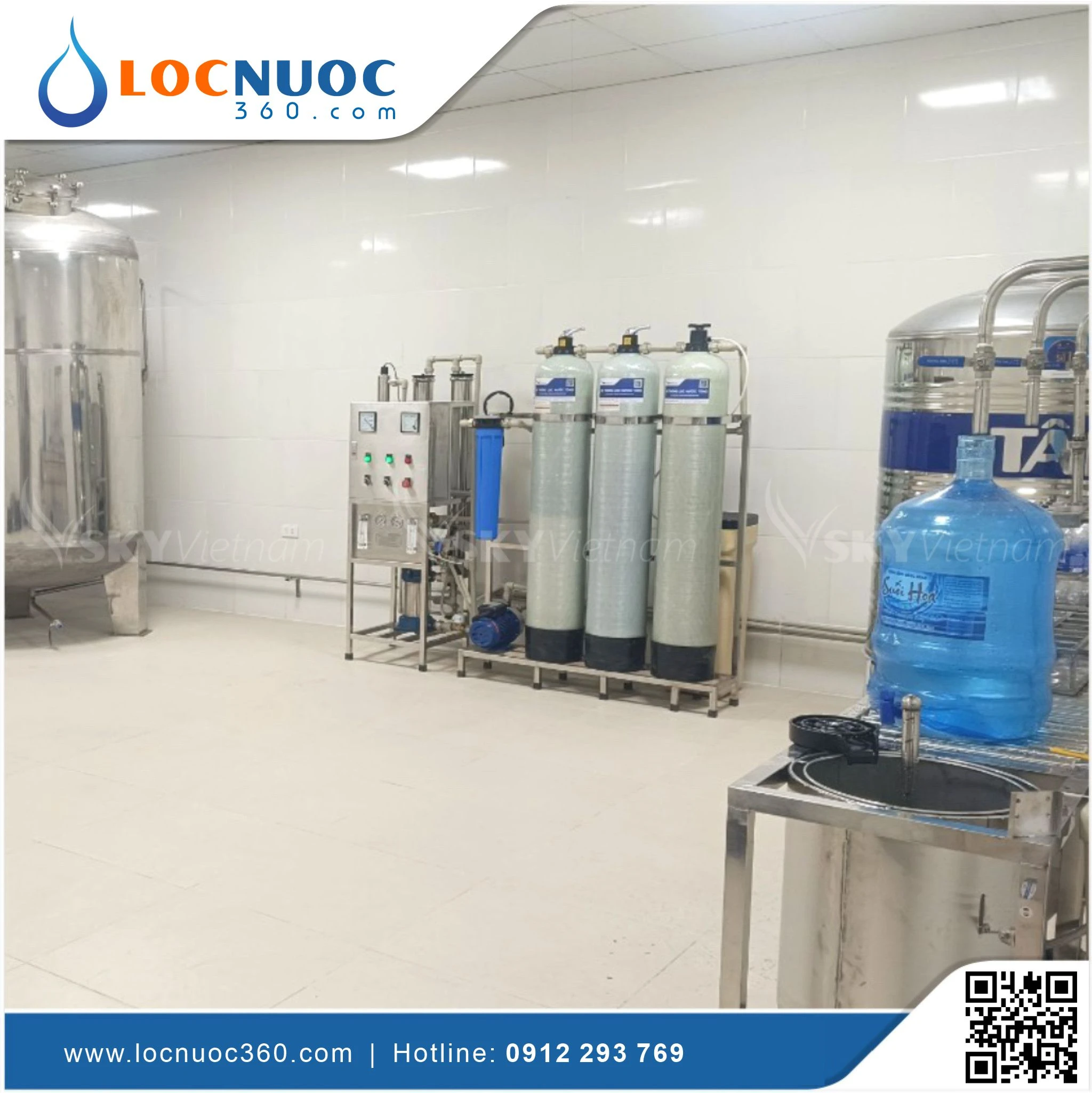 Hệ thống lọc RO Công nghiệp sản xuất Nước đóng bình