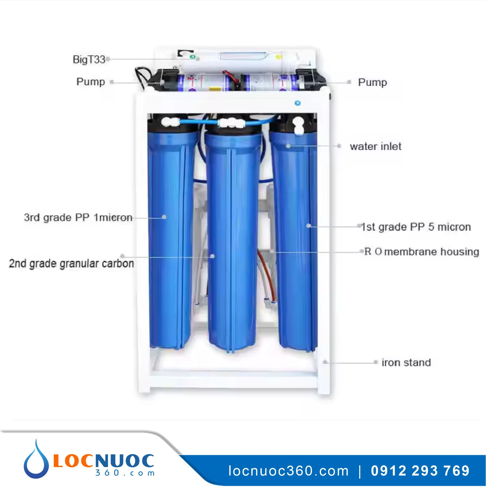 Máy lọc nước RO 120lit 04 vòi cho Nhà xưởng KN120-4 4 Máy lọc nước RO 120lit 04 vòi cho Nhà xưởng KN120-4