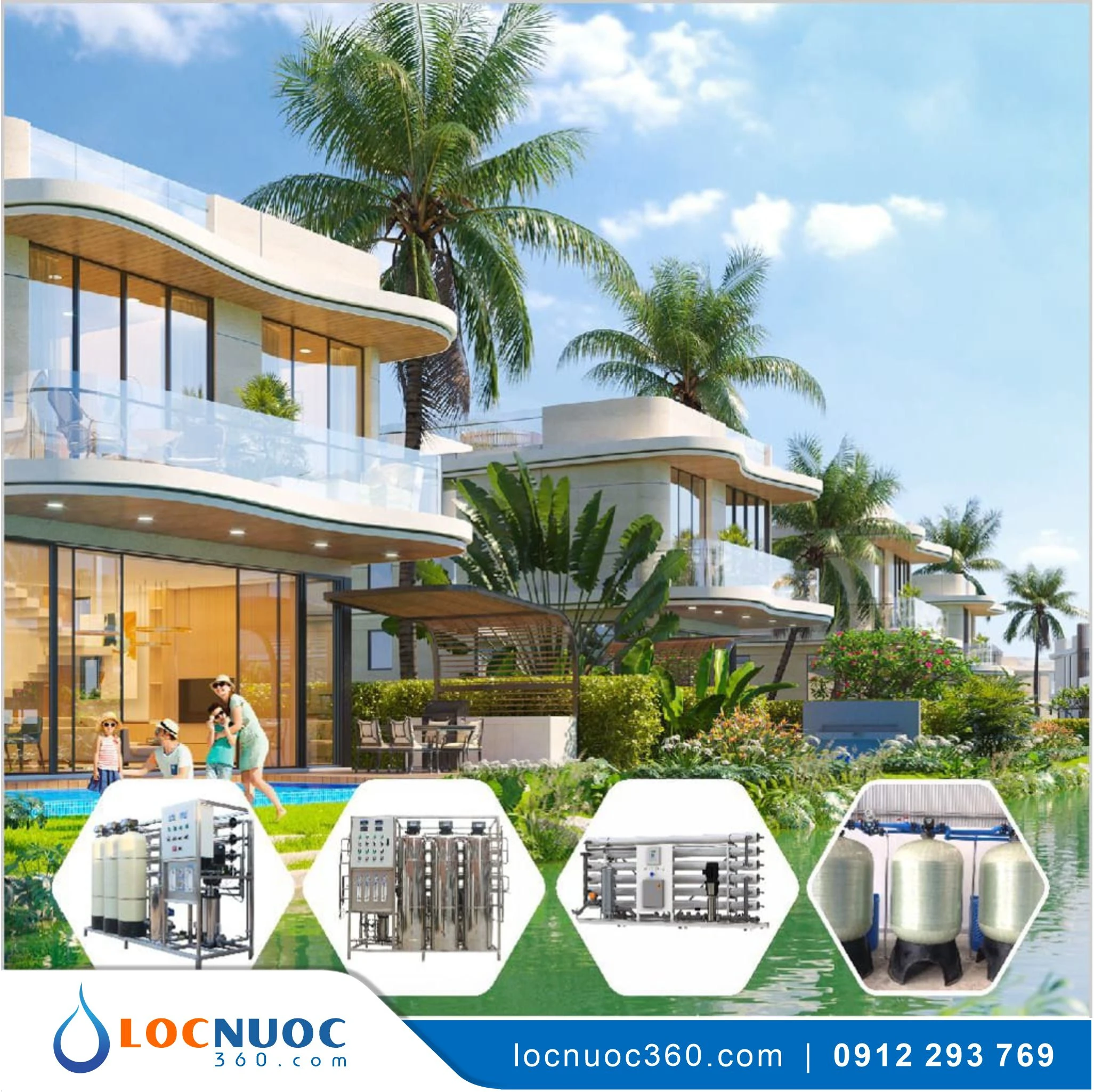 Hệ thống lọc tổng 15 m3 cho Sân Golf, Khu nghỉ dưỡng VSK15-LT