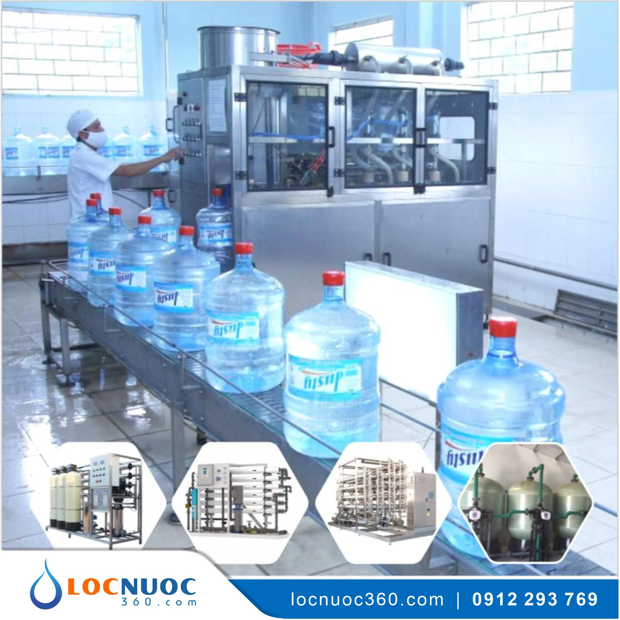 Hệ thống lọc thô 10m3 sản xuất Nước đóng bình