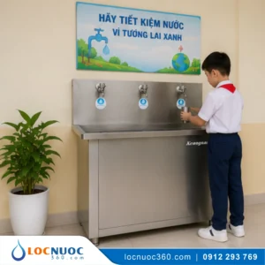 Máy lọc nước RO 80lit 04 vòi cho Trường học KN80-4