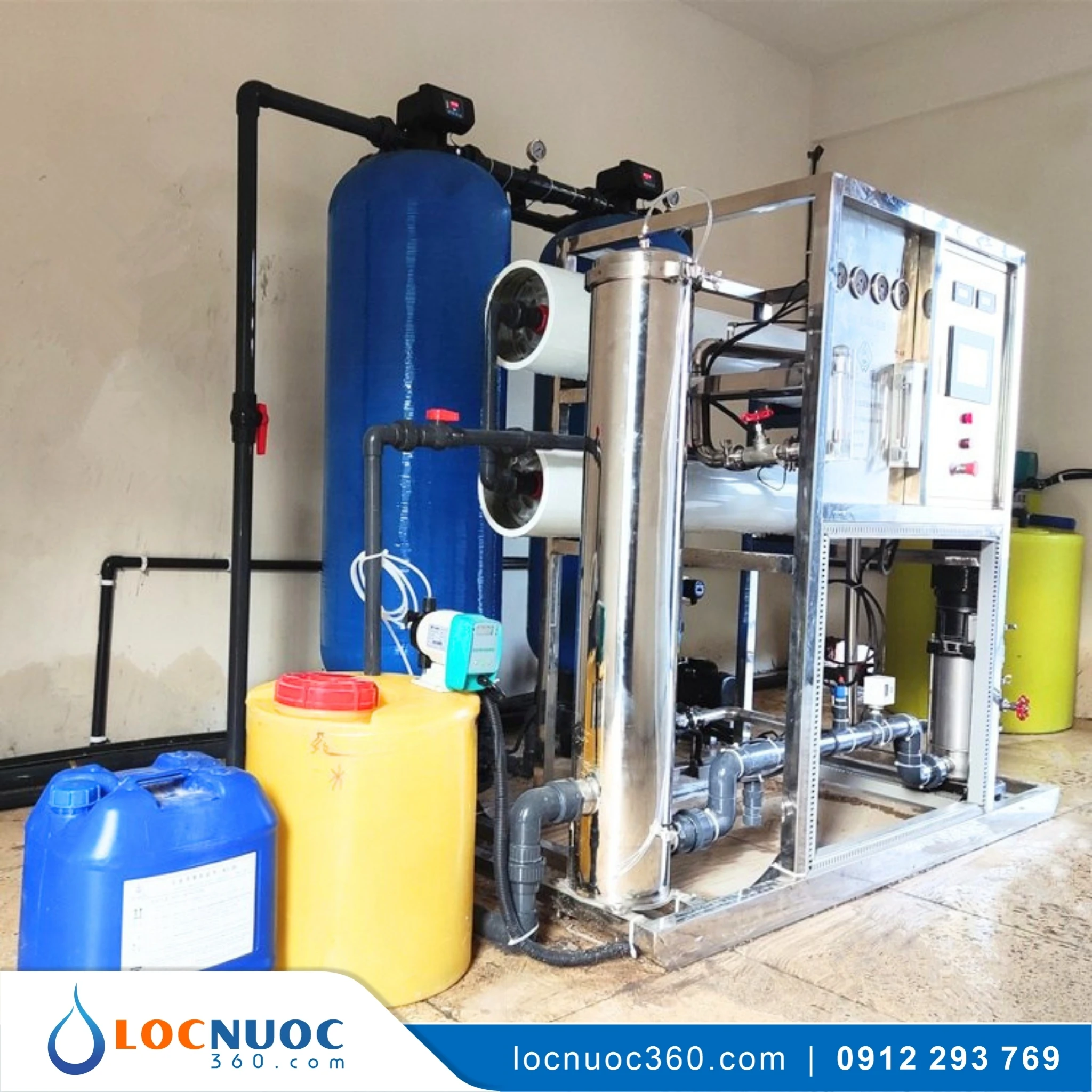 Máy lọc nước RO sản xuất Dệt nhuộm 2000lit 2 Máy lọc nước RO sản xuất Dệt nhuộm 2000lit