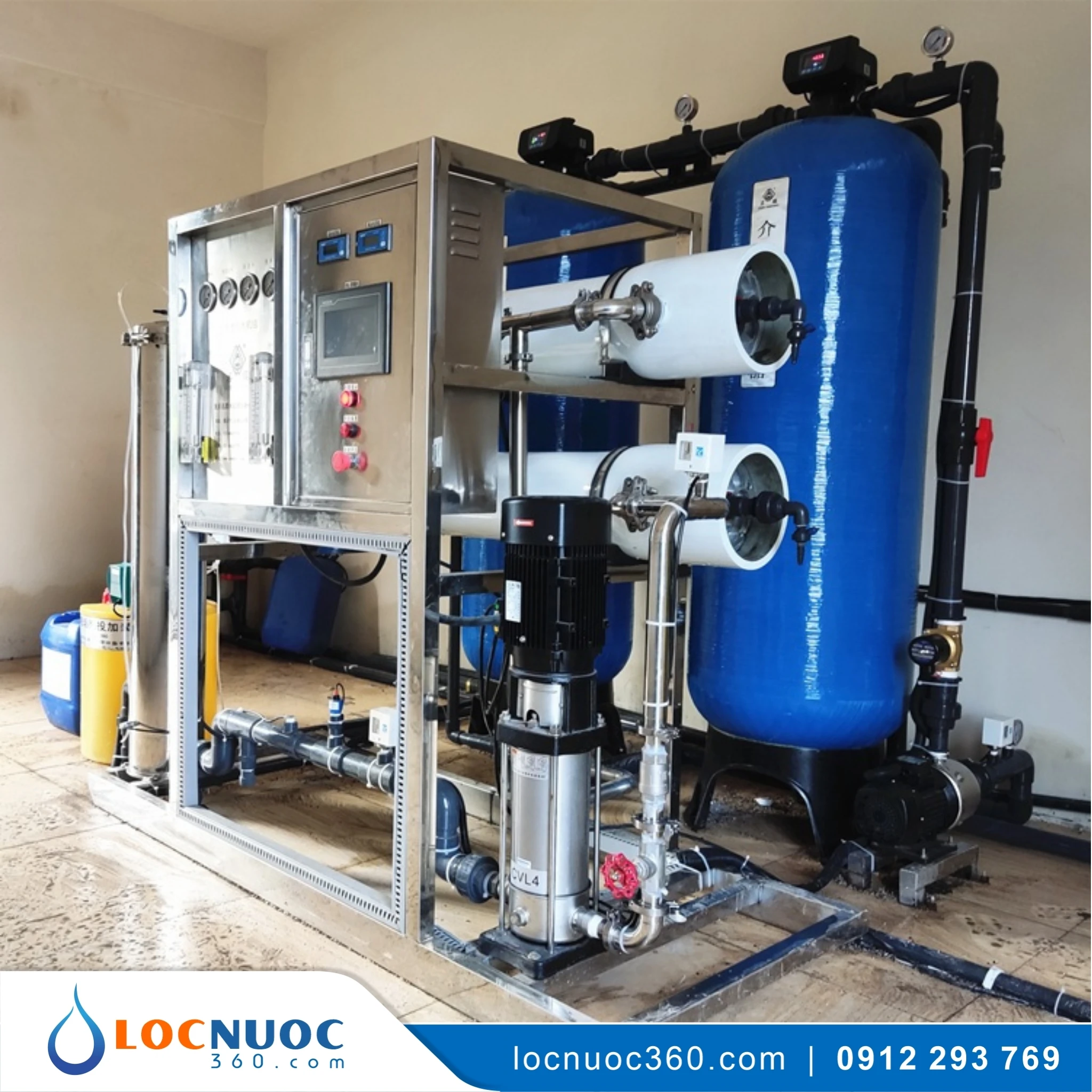 Máy lọc nước RO sản xuất Dệt nhuộm 2000lit 3 Máy lọc nước RO sản xuất Dệt nhuộm 2000lit