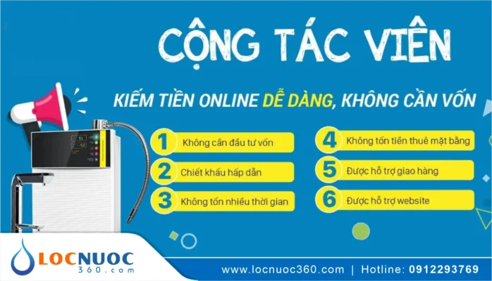 Tuyển Cộng tác viên Bán hàng Ngành hàng lọc nước tại Locnuoc360 – Chiết khấu cao
