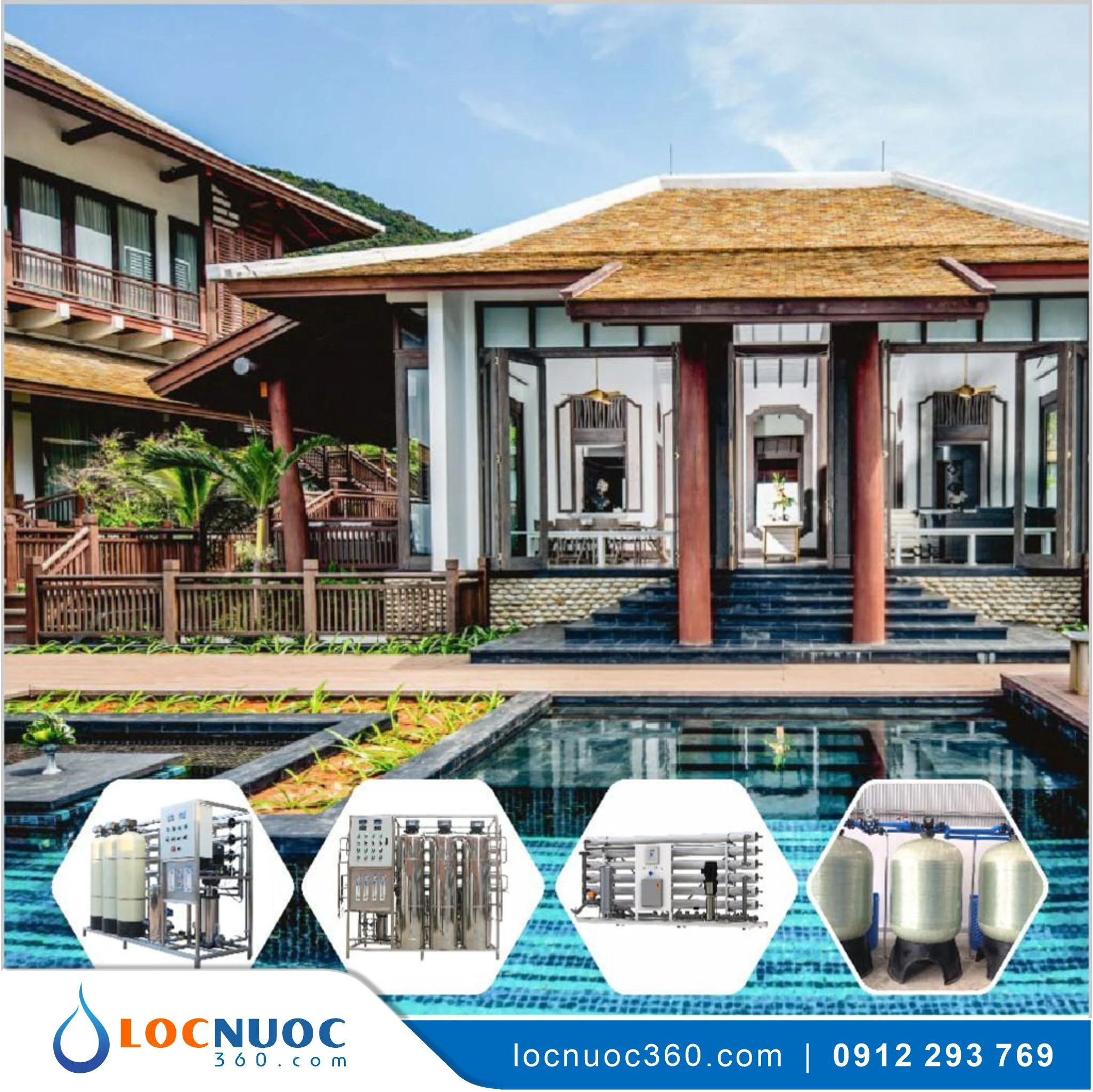 Hệ thống lọc tổng 10m3 cho Resort, Khu du lịch VSK10-LT
