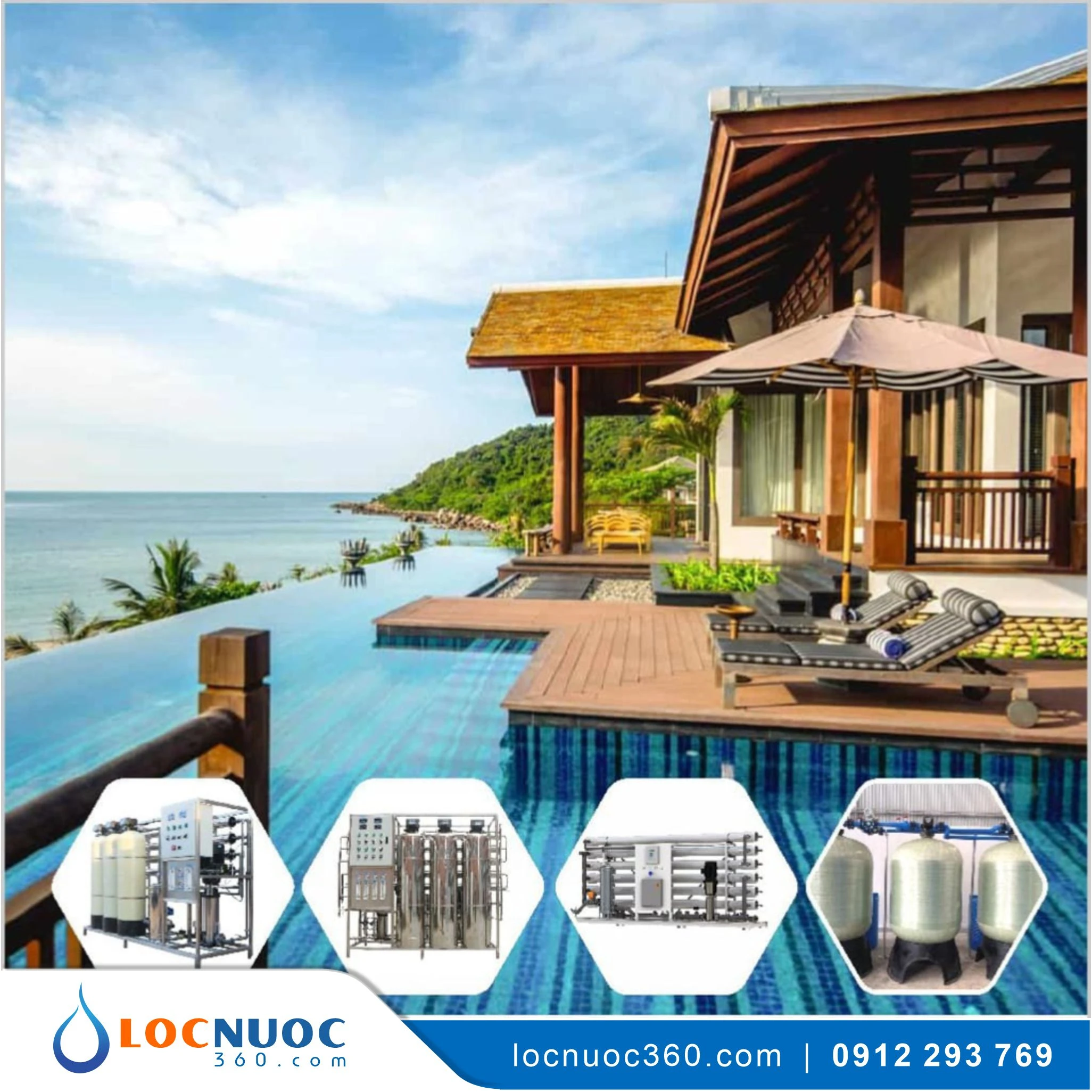 Máy lọc nước RO Nóng-Lạnh-Ấm cho Resort KN07-N05