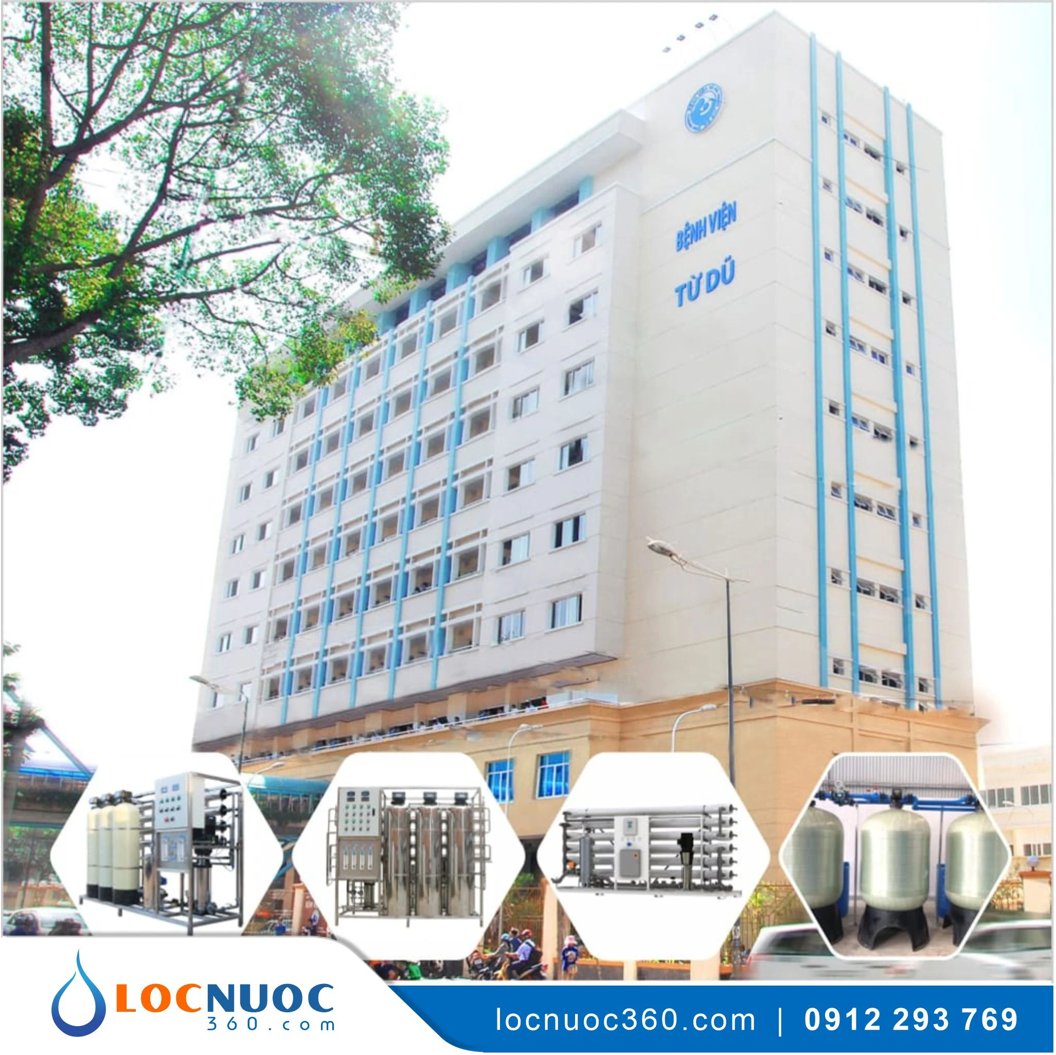 Hệ thống lọc nước tổng 10m3 cho Bệnh viện VSK10-LT