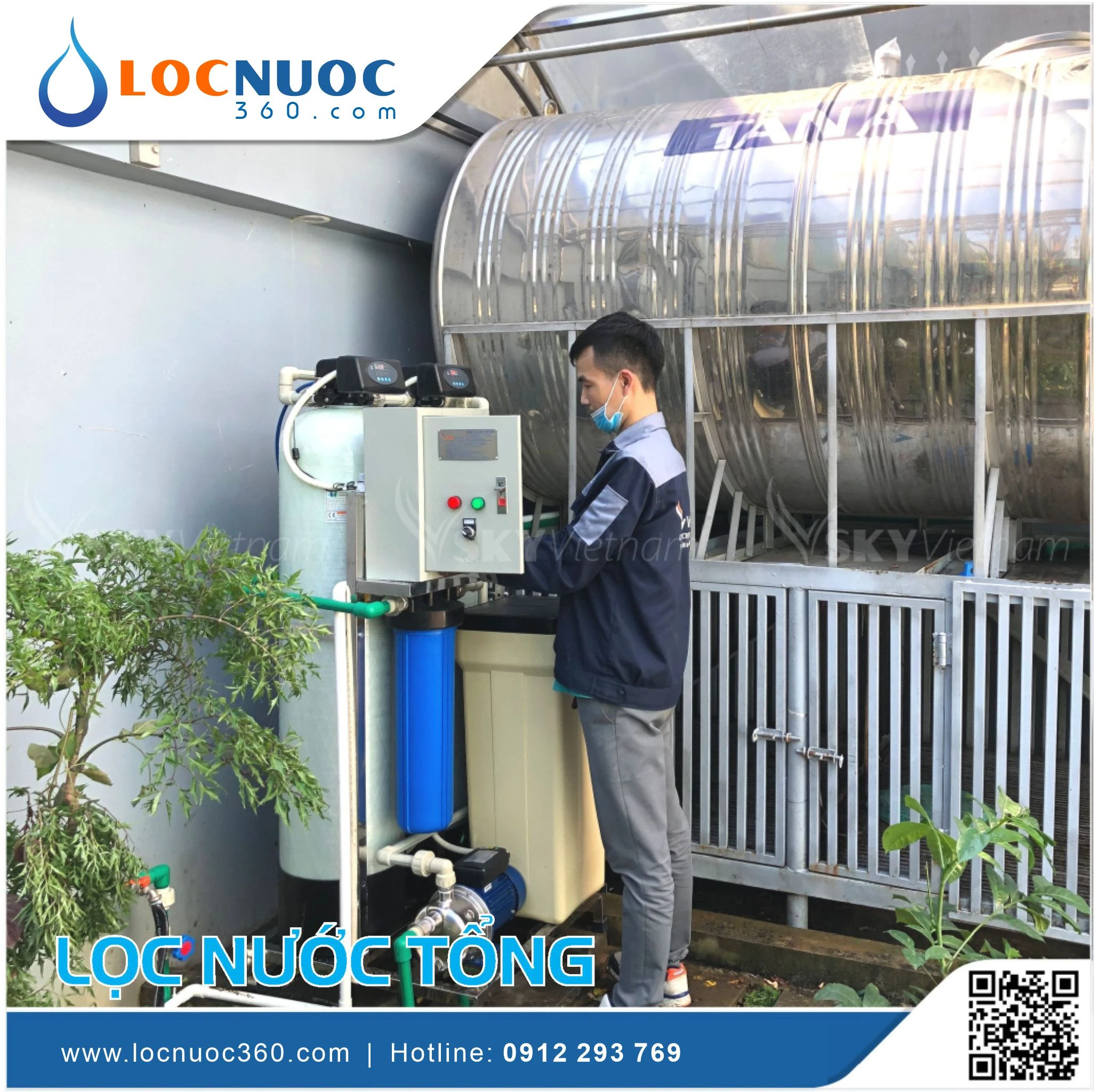 Bộ lọc nước tổng Siêu lọc UF VSK02UF-52-V3 3 Bộ lọc nước tổng Siêu lọc UF VSK02UF-52-V3