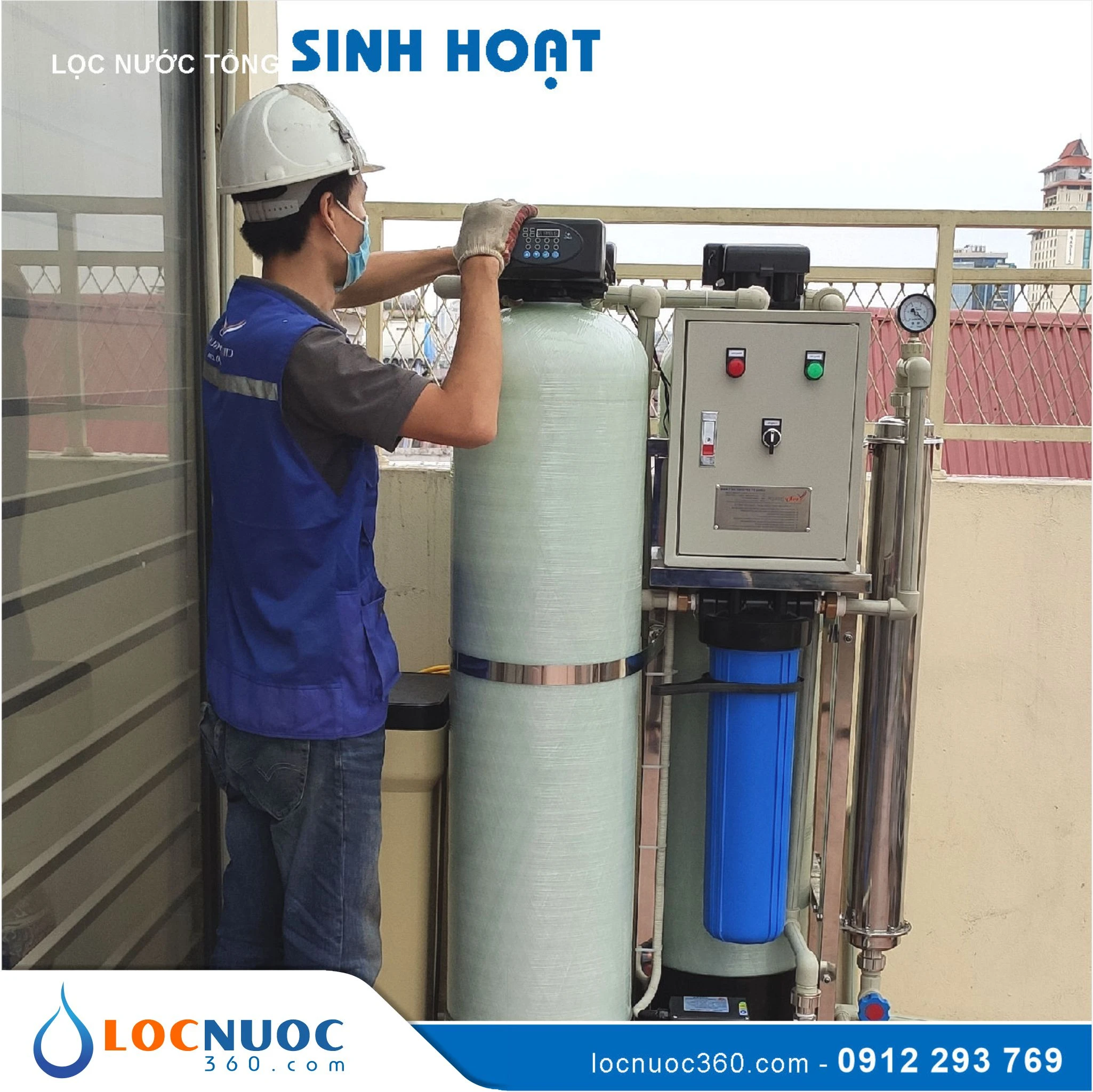 Máy lọc nước tổng Cao cấp khử mùi Clo dư 2 Máy lọc nước tổng Cao cấp khử mùi Clo dư