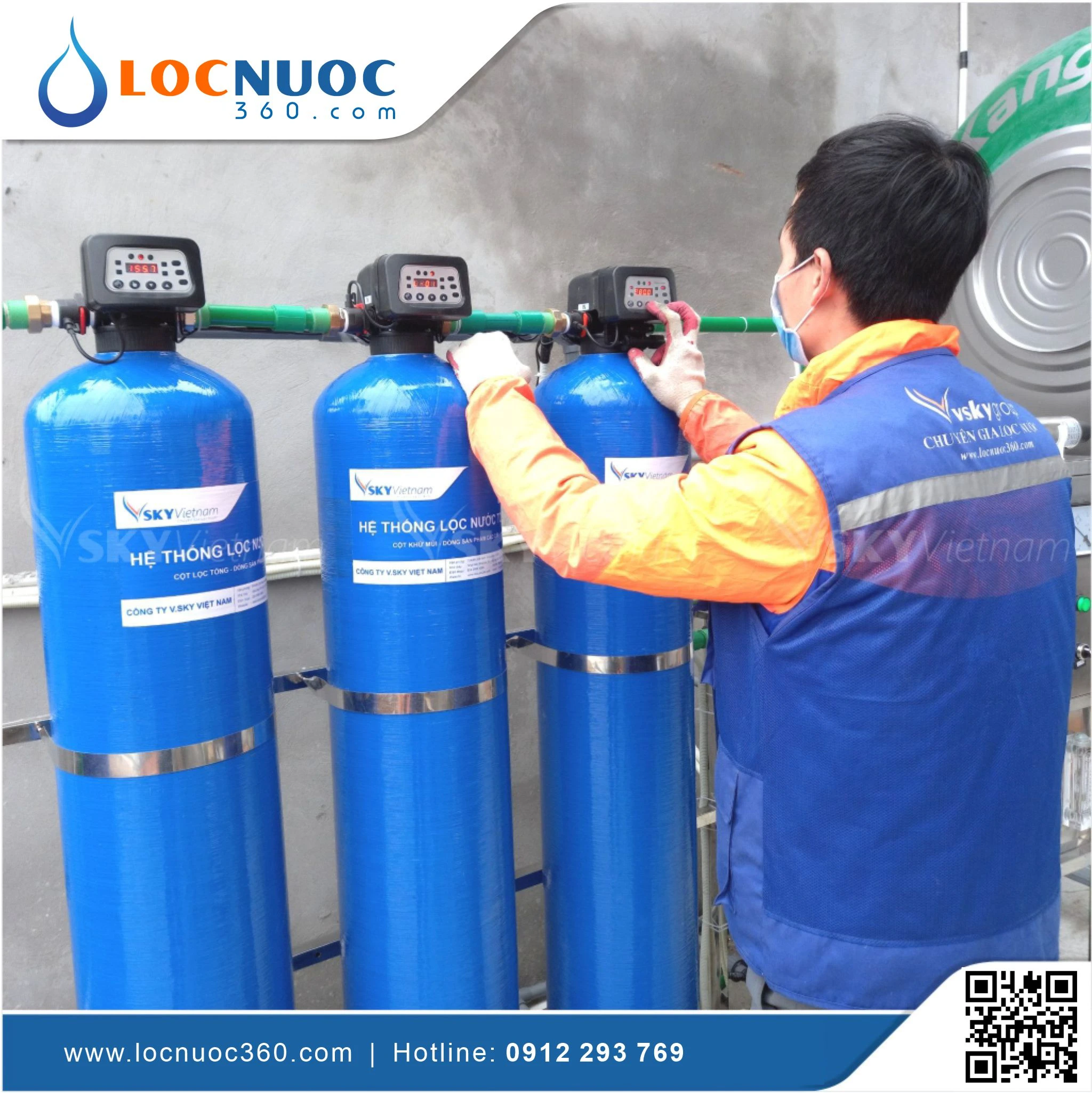 Máy lọc nước RO Tinh khiết 350lit cho sản xuất nước Giải khát 3 Máy lọc nước RO Tinh khiết 350lit cho sản xuất nước Giải khát