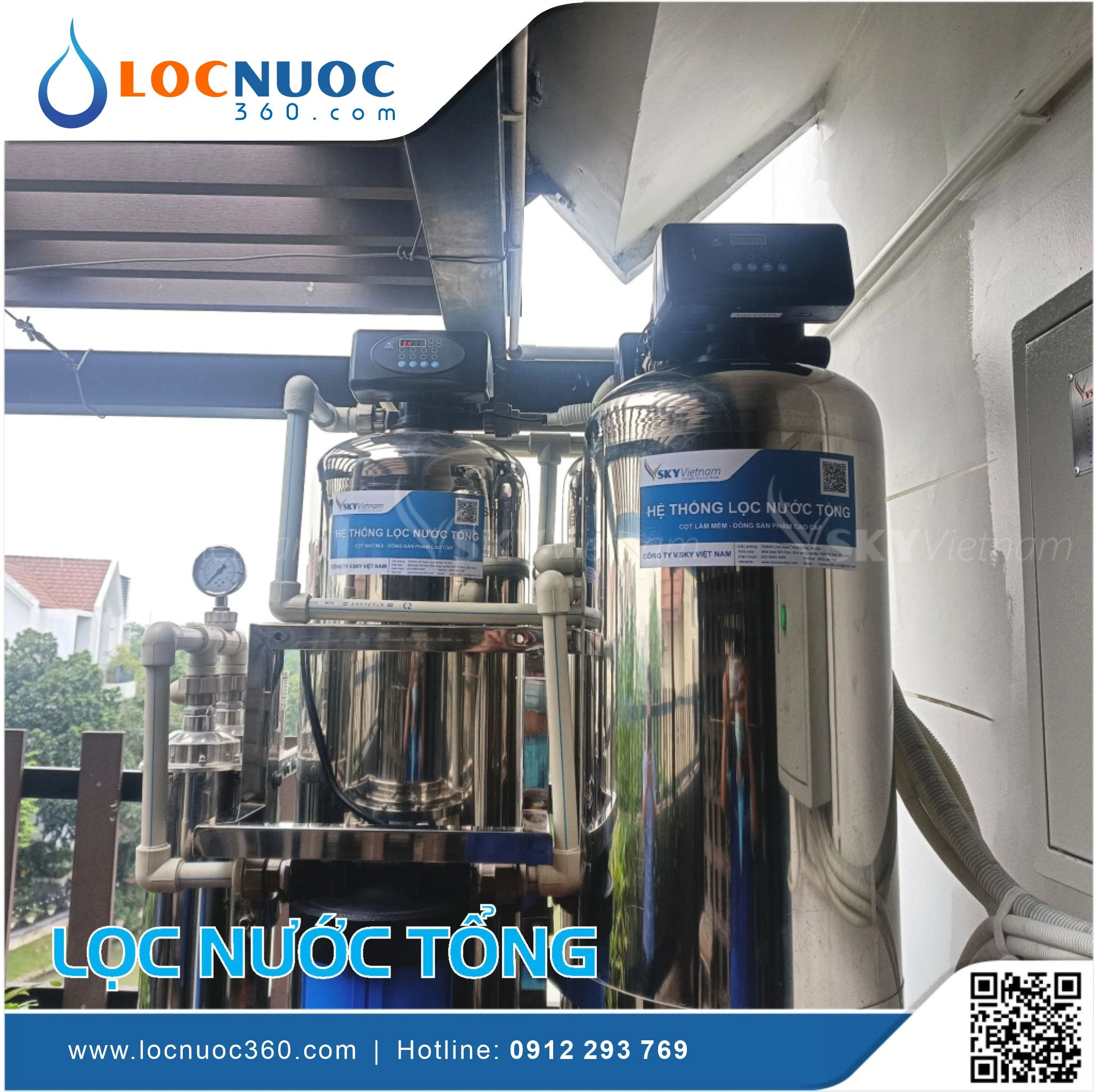 Máy lọc nước tổng Cao cấp dùng bơm tăng áp biến tần 3 Máy lọc nước tổng Cao cấp dùng bơm tăng áp biến tần