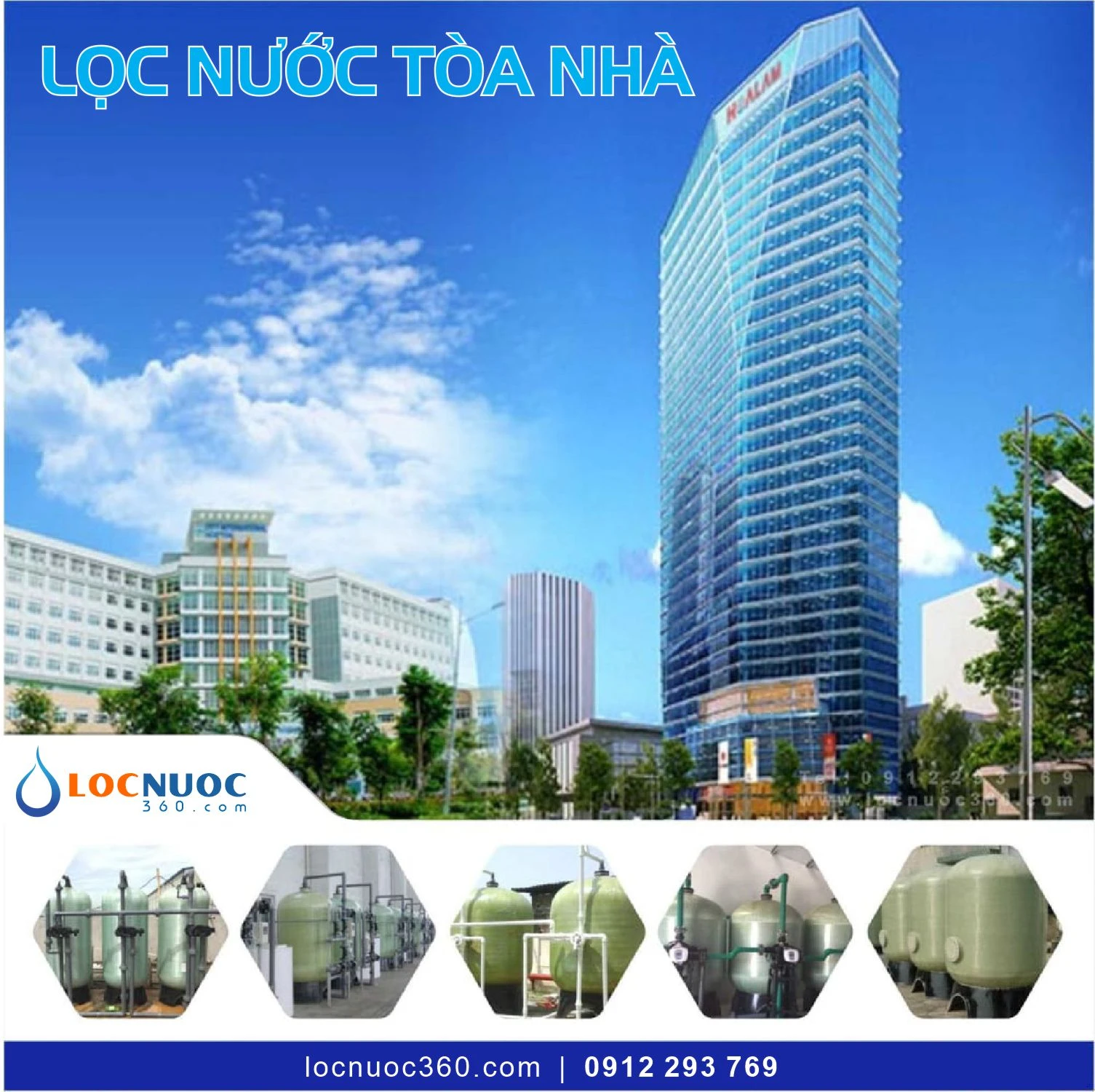 Hệ thống lọc tổng 7 m3 cho Tòa nhà văn phòng VSK7.0-LT