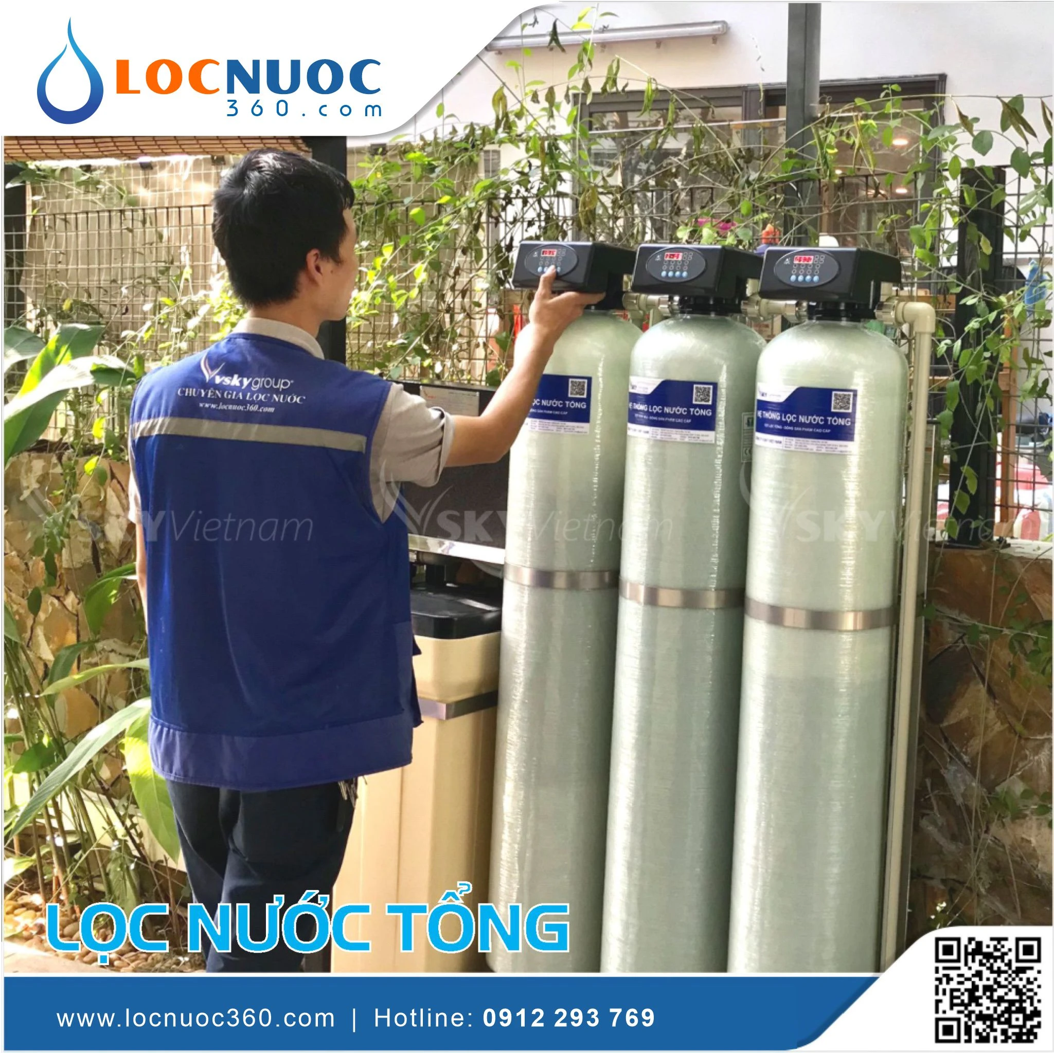 Máy lọc nước tổng Cao cấp dùng cột lọc Composite 4 Máy lọc nước tổng Cao cấp dùng cột lọc Composite