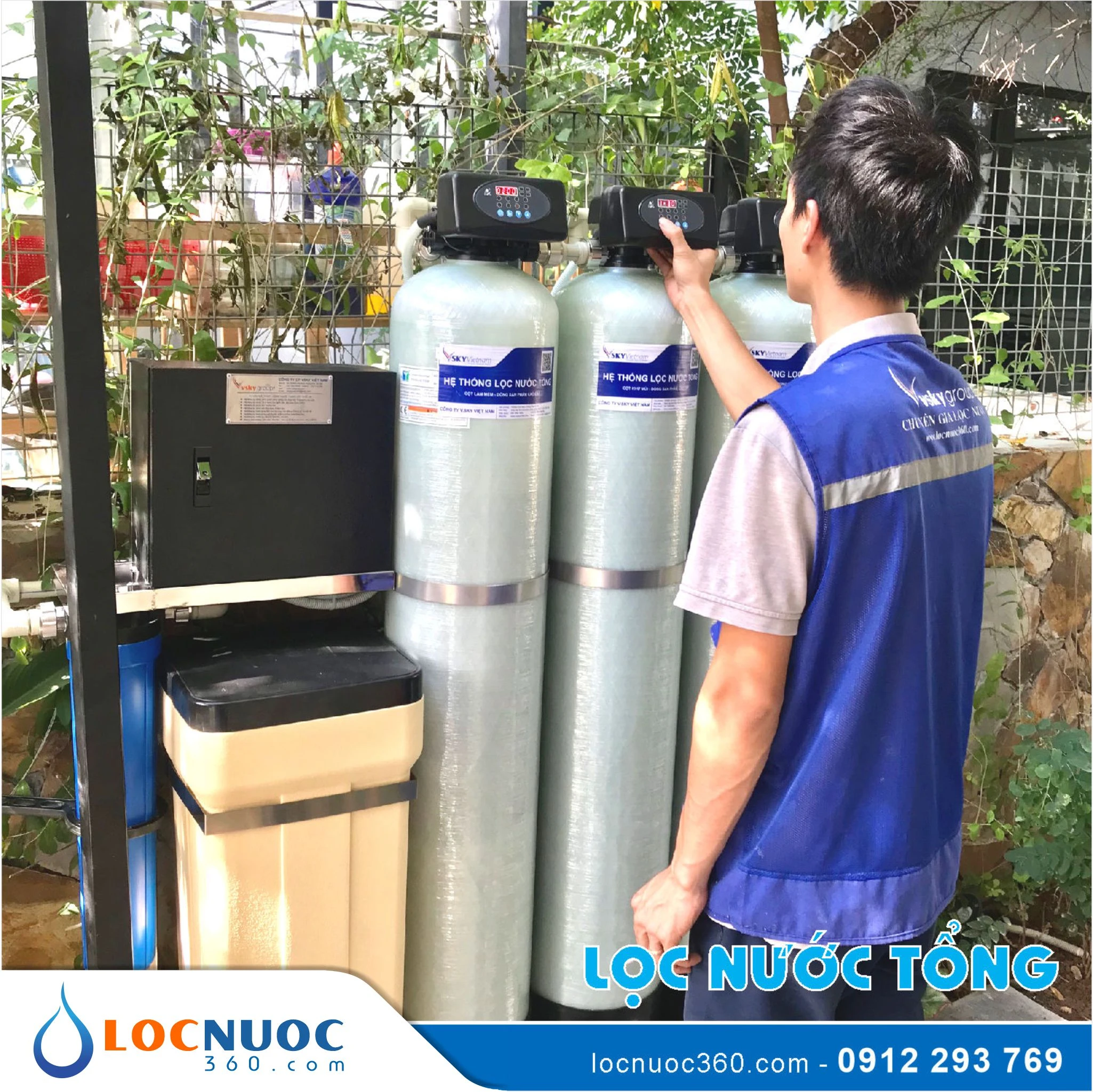 Máy lọc nước tổng Cao cấp dùng cột lọc Composite 2 Máy lọc nước tổng Cao cấp dùng cột lọc Composite