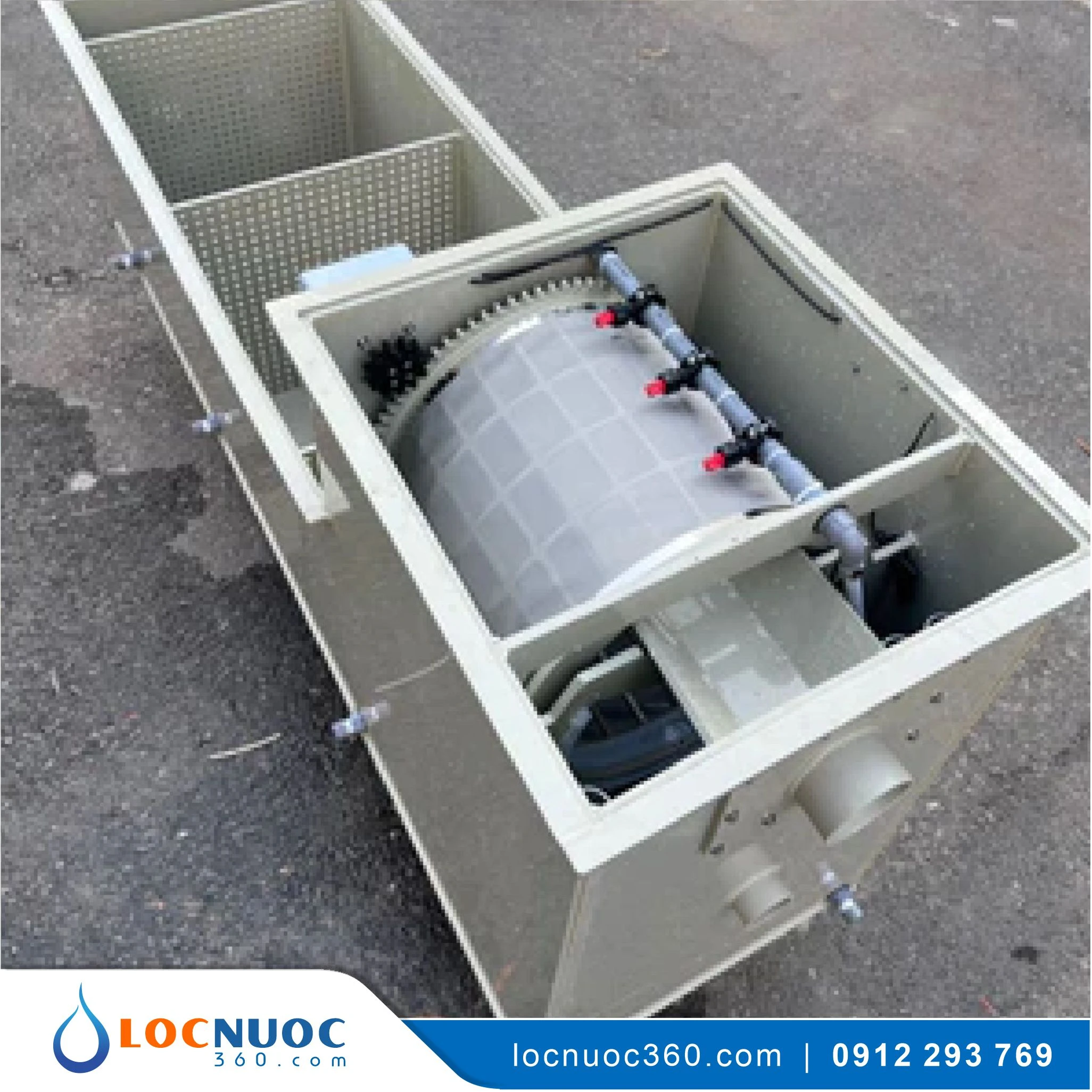 Thùng lọc kết hợp Drum cho hồ cá Koi