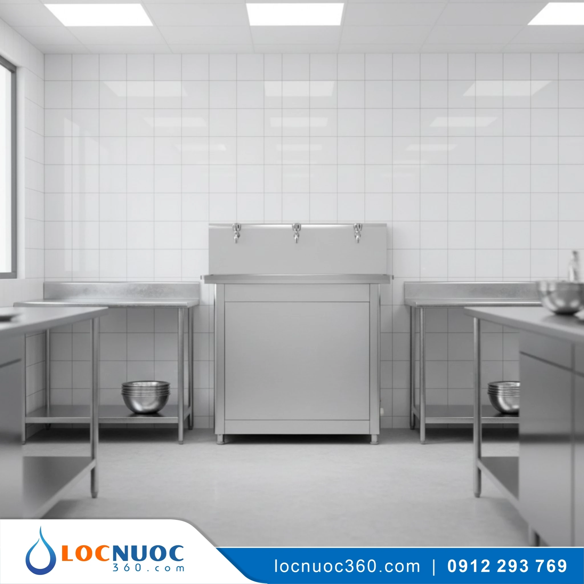 Máy lọc nước 80lit 4 vòi RO tinh khiết cho Nhà hàng, Khách sạn