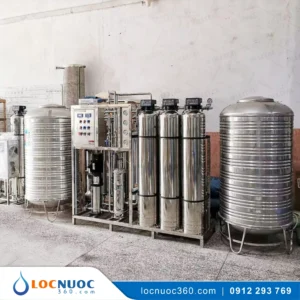Hệ thống lọc nước cho Trường học RO 500 L/h cột inox