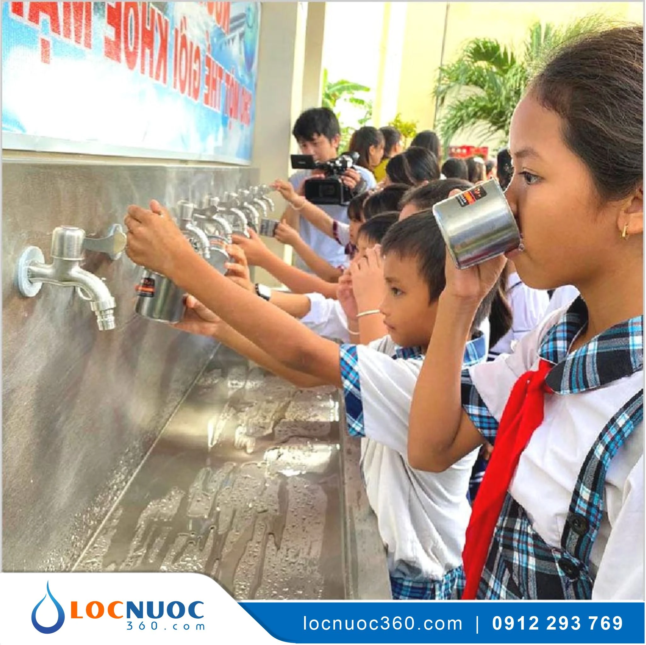 Máy lọc nước 120lit 4 vòi RO tinh khiết cho Trường học