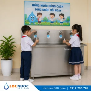 Máy lọc nước 80lit 4 vòi RO tinh khiết cho Trường học