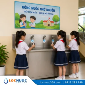 Máy lọc nước 50lit 4 vòi RO tinh khiết cho Trường học