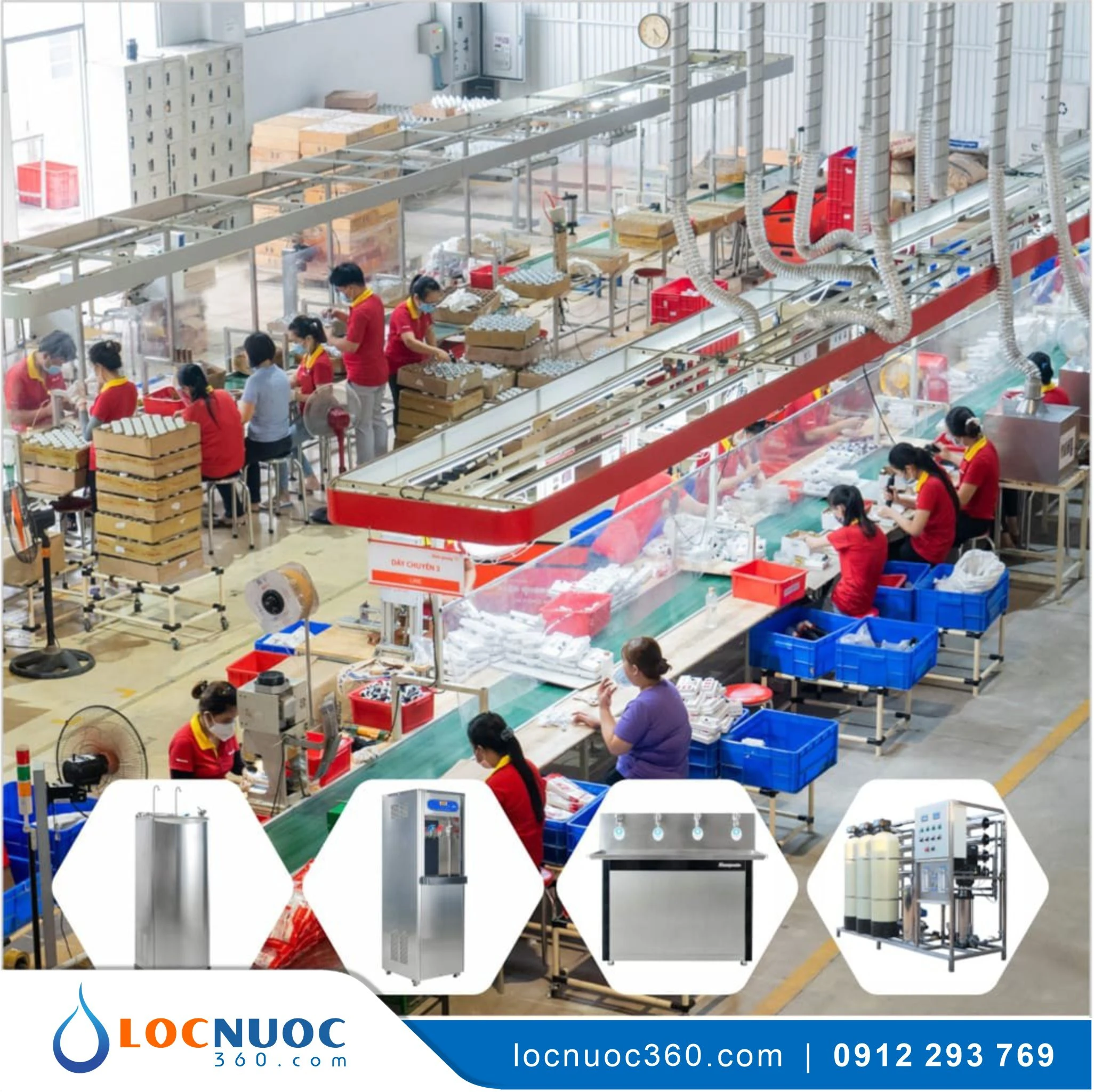 Hệ thống lọc nước RO 500 L/h cột inox Lọc nước uống Nhà xưởng