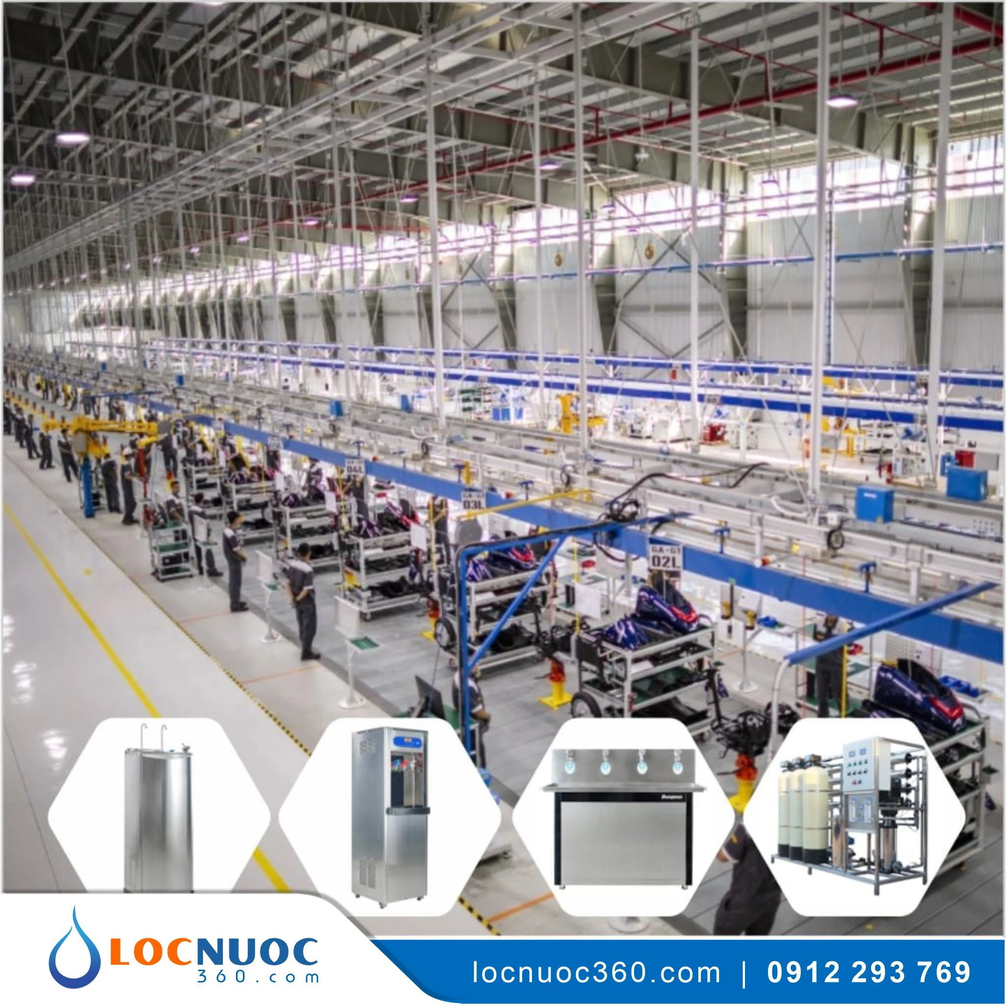 Hệ thống máy lọc nước 1500 l/h tinh khiết cho Nhà máy, Nhà xưởng