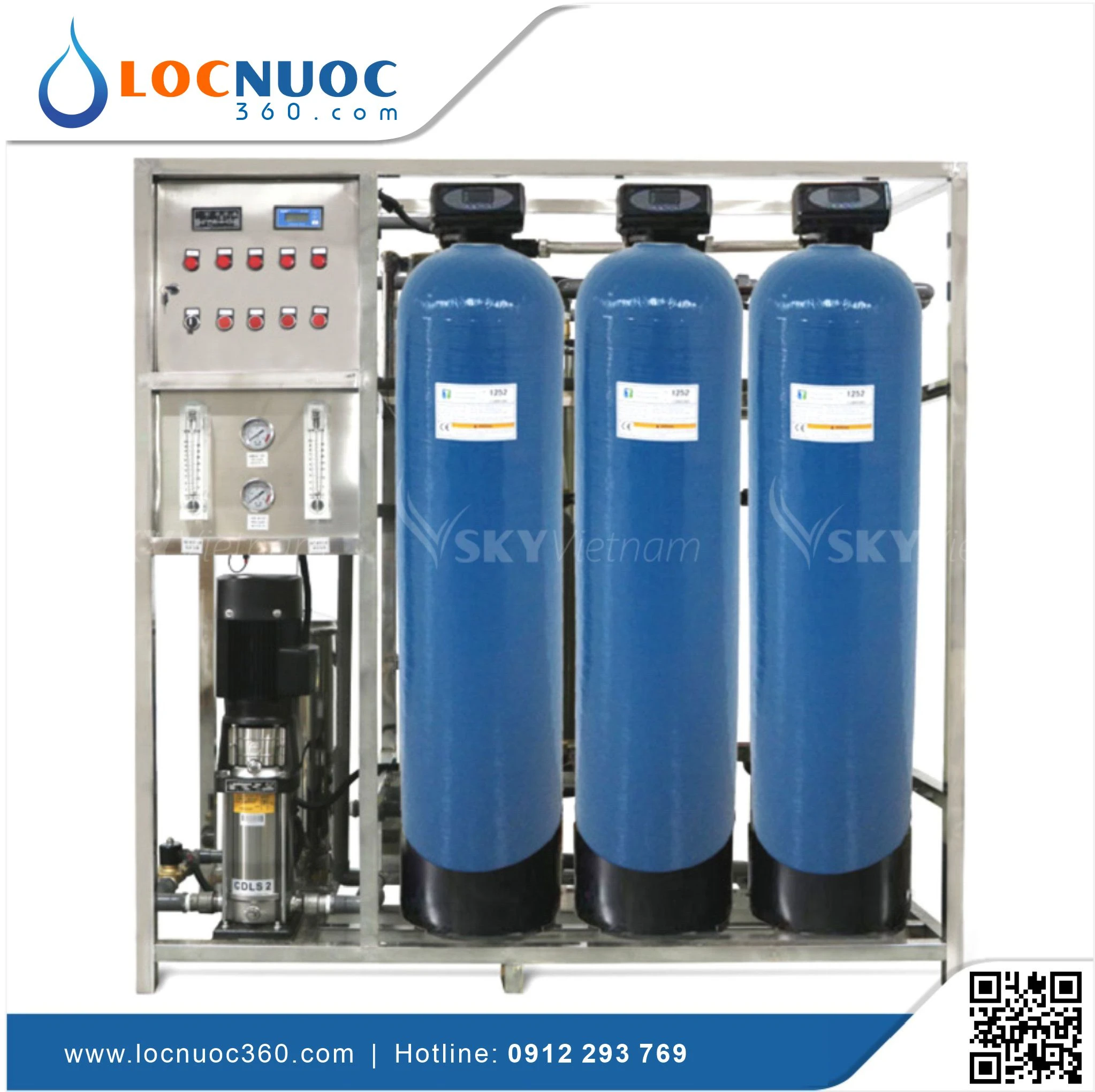 Hệ thống máy lọc nước 500 l/h uống tại vòi cho Nhà máy, Nhà xưởng