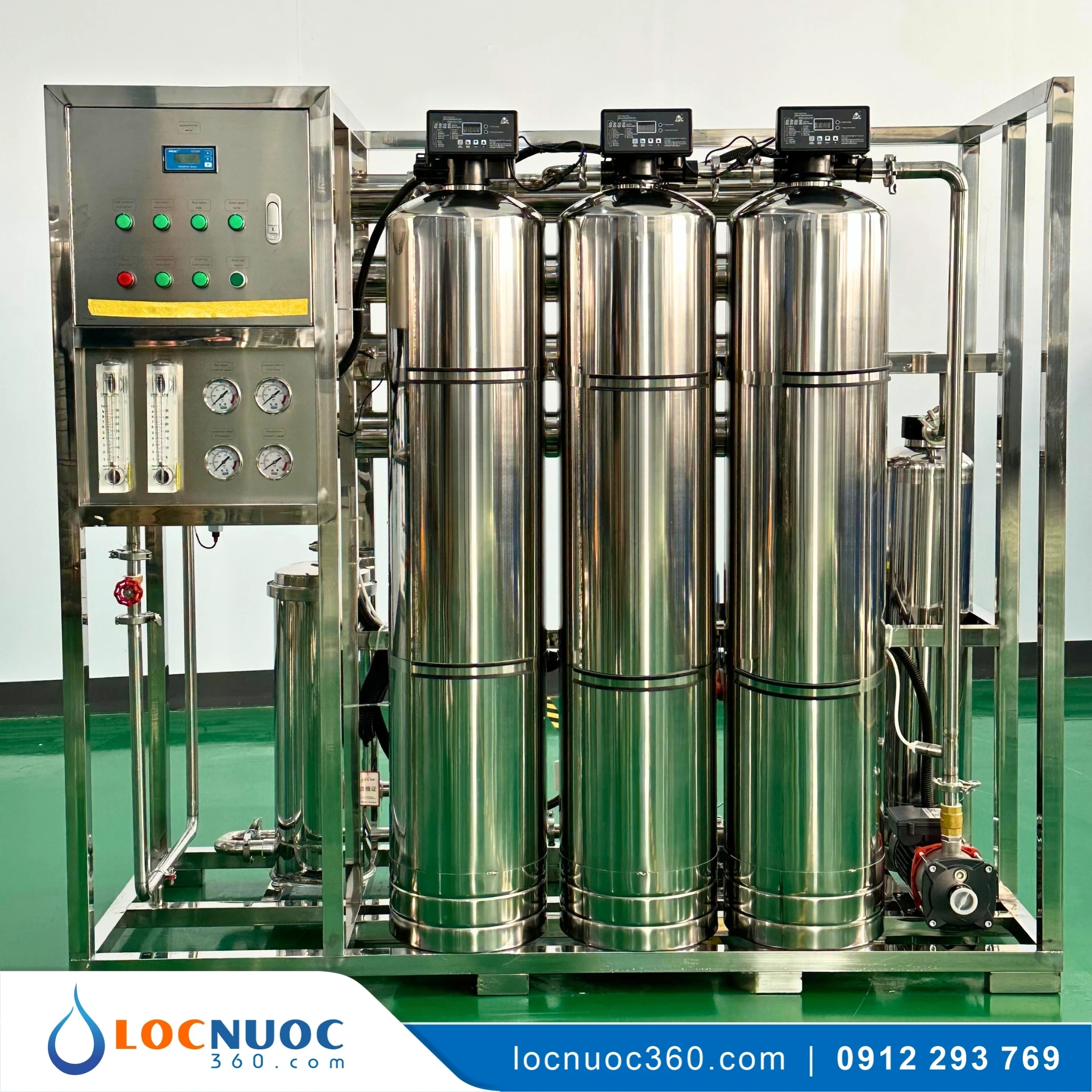 Hệ thống RO công nghiệp 1500 L/h lọc nước uống Nhà xưởng