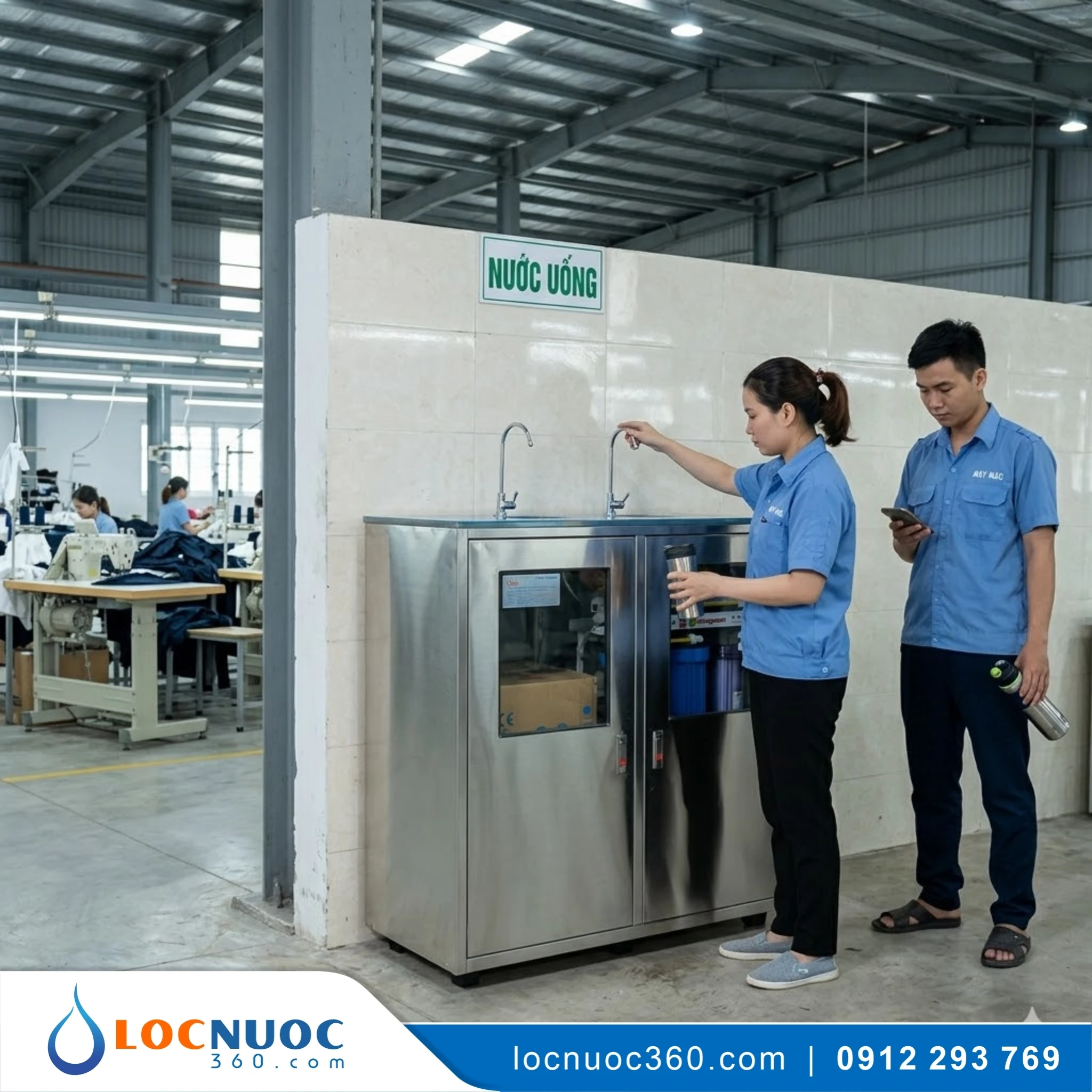 Máy lọc nước RO tinh khiết 80lit 02 vòi cho Nhà xưởng