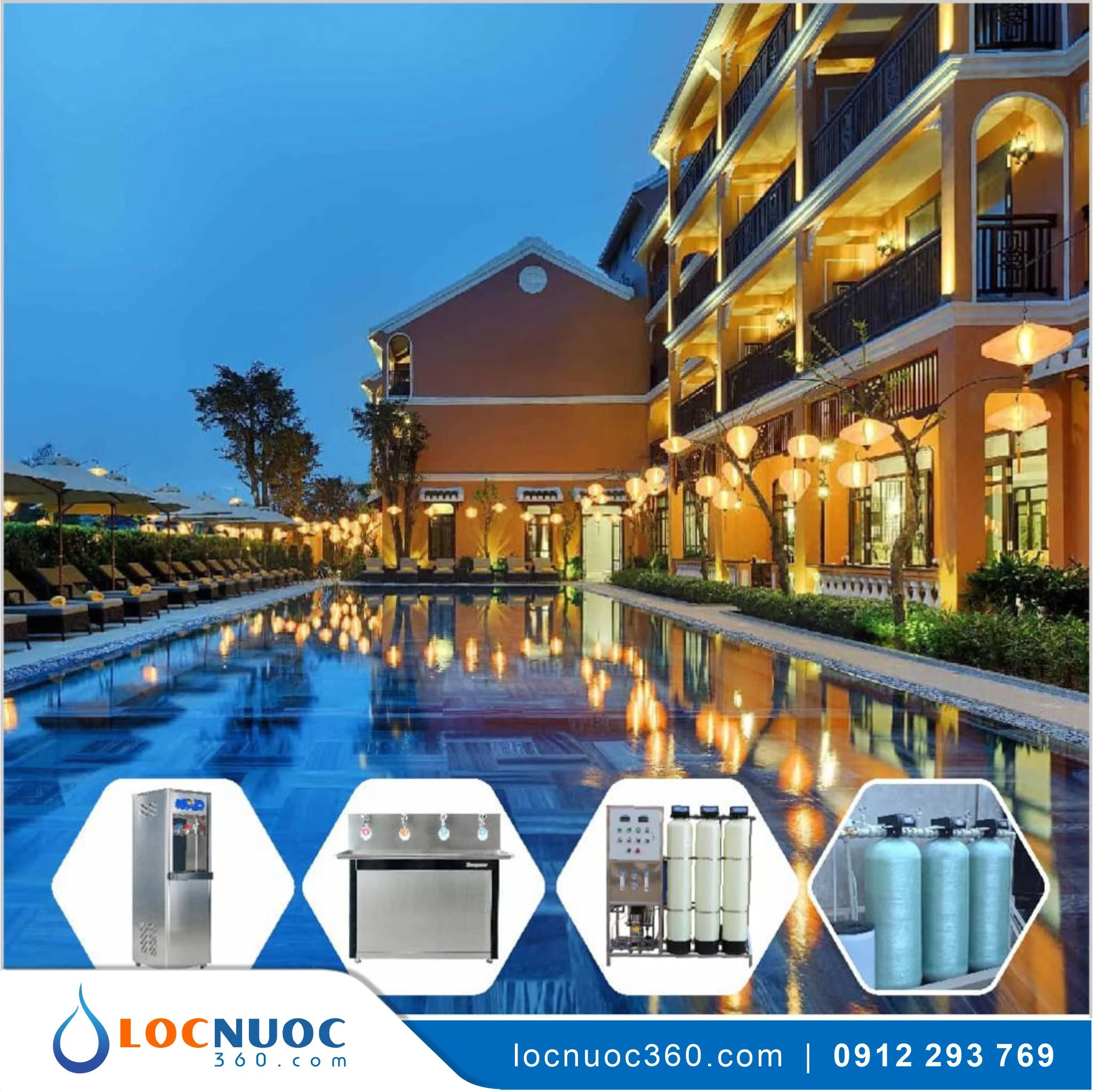 Hệ thống lọc nước Công nghiệp RO 30.000l/h cho Khách sạn Đà Nẵng