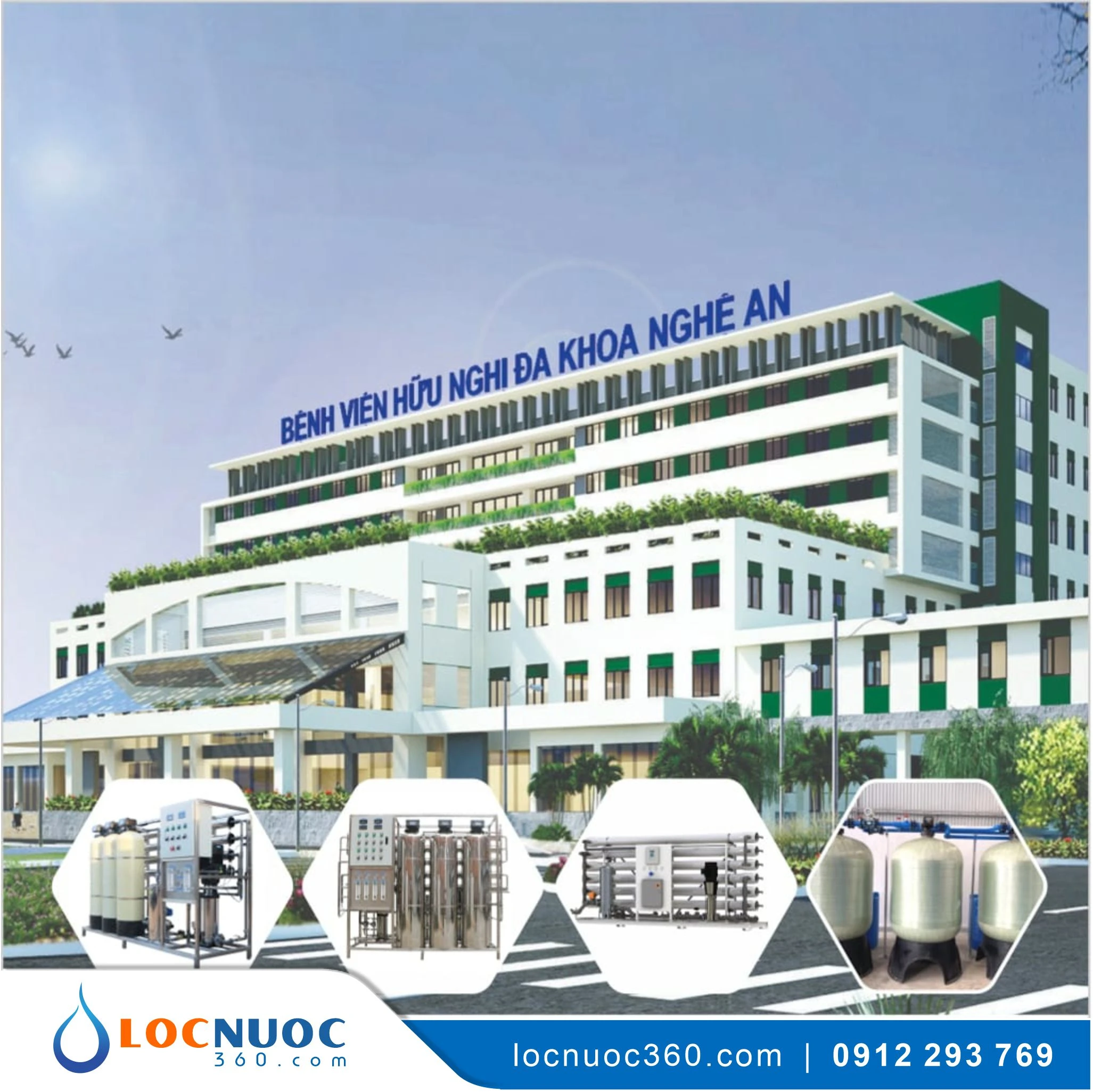 Hệ thống Lọc nước RO 4000 L/h công suất lớn cho Bệnh viện