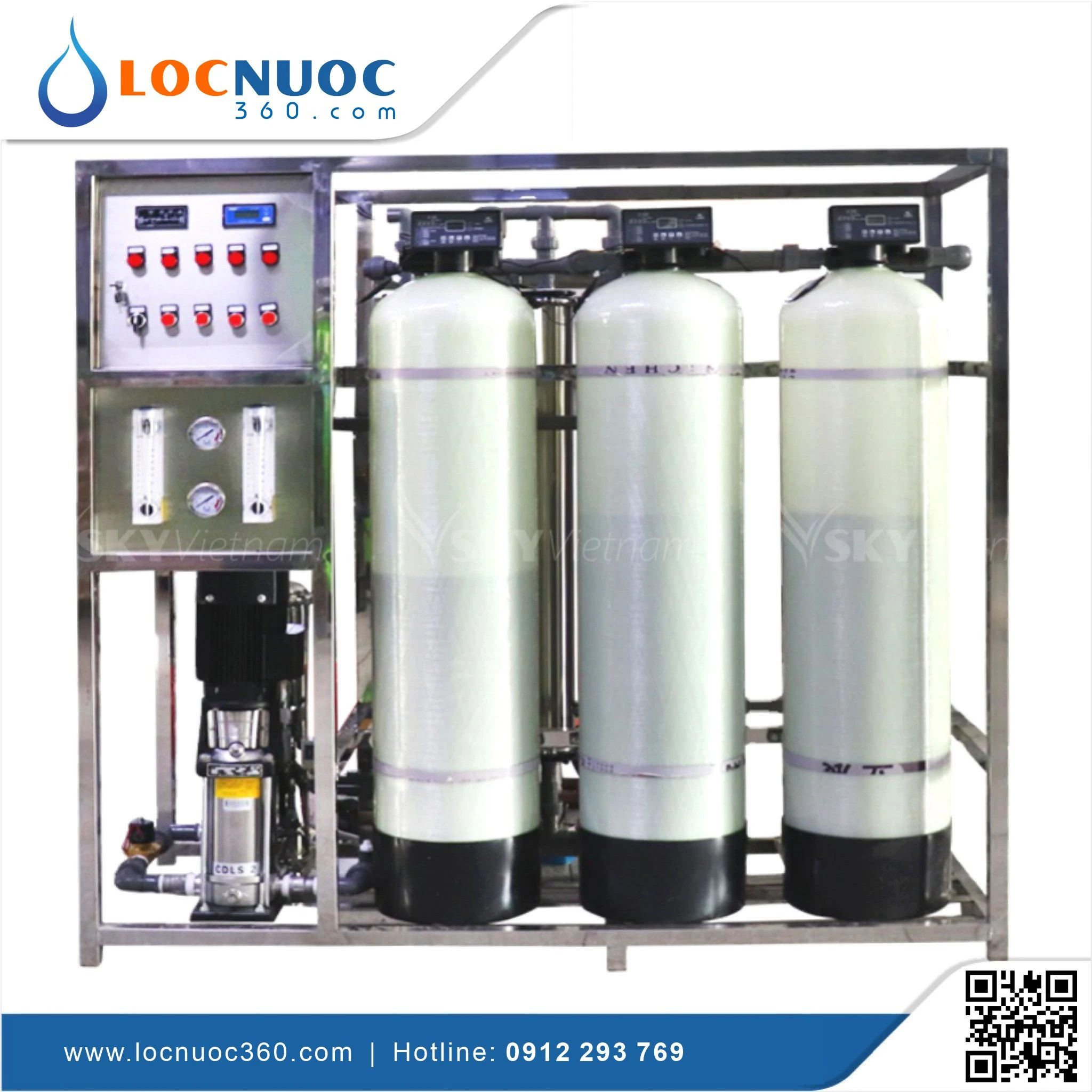 Hệ thống RO công nghiệp 750 L/h Lọc nước cho Bệnh viện