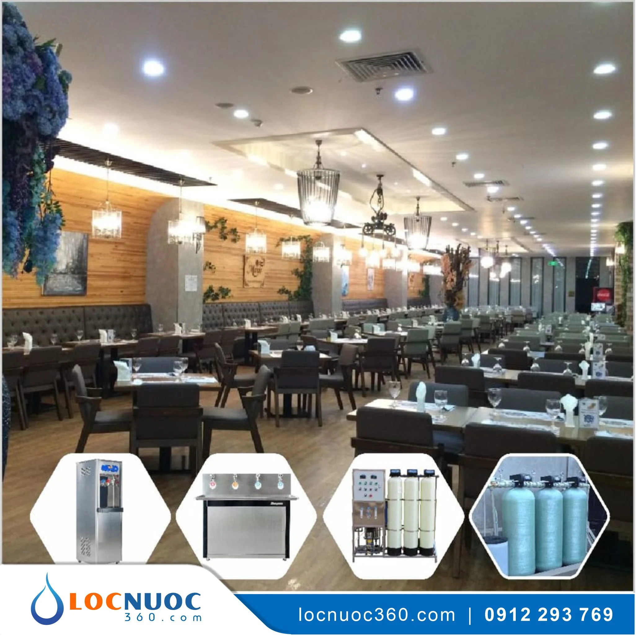 Máy lọc nước 120lit 4 vòi RO tinh khiết cho Nhà hàng, Khách sạn