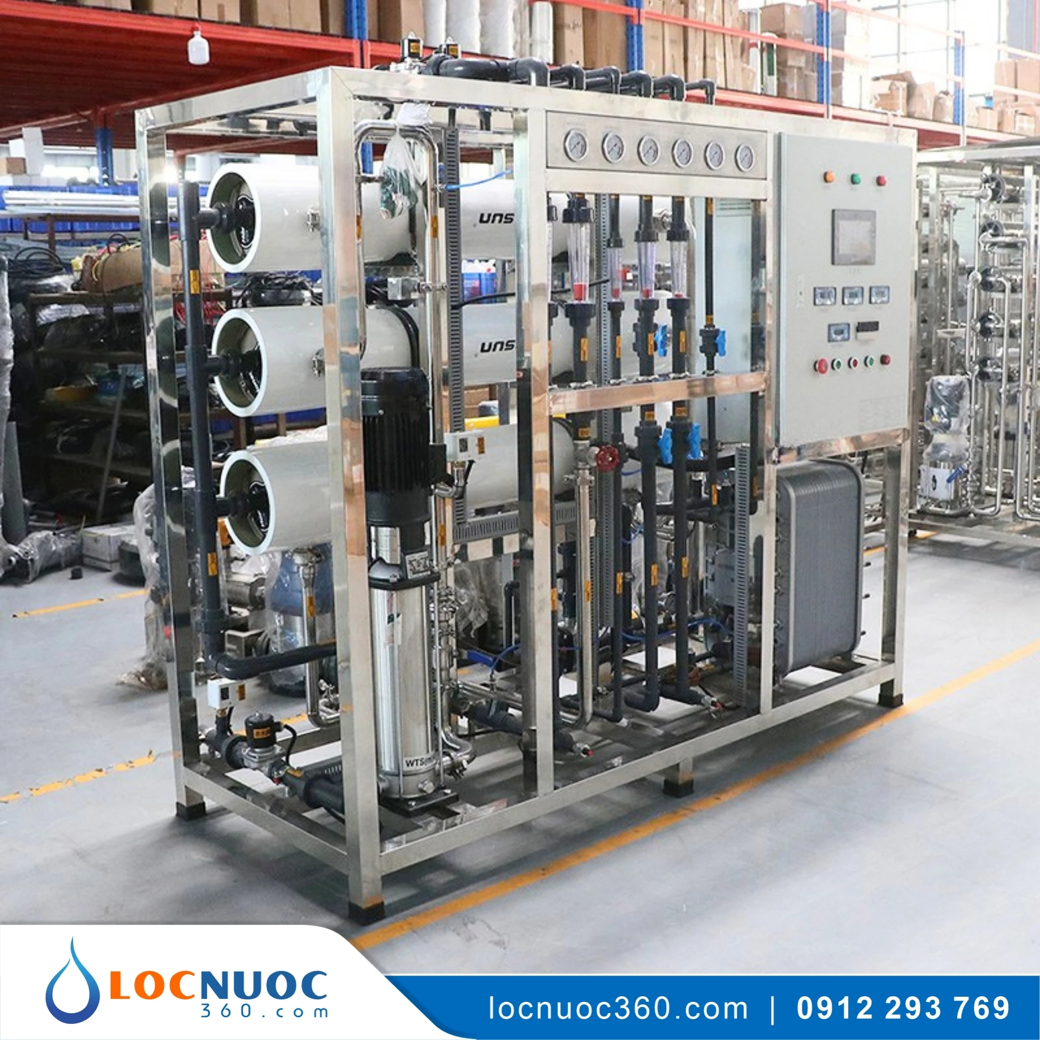 Hệ thống xử lý nước khử ion RO 2 cấp và EDI 1500 lit/h cho Dược phẩm