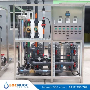Hệ thống xử lý nước khử ion RO 2 cấp 1000 lit/h cho Nhà máy Dược phẩm