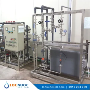 Hệ thống xử lý nước RO 2 cấp, khử khoáng EDI 1000l/h cho Mỹ phẩm