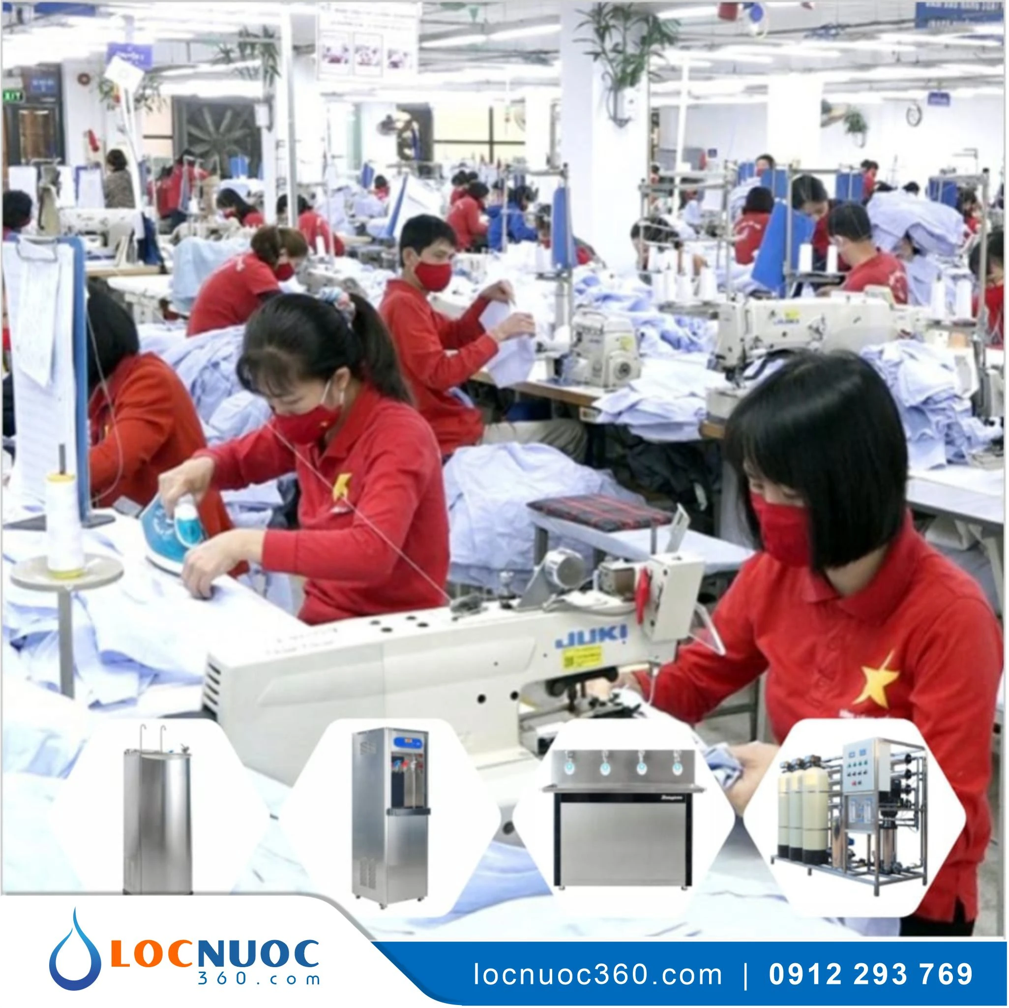 Hệ thống xử lý nước uống tinh khiết RO 2000l/h cho Công ty may mặc