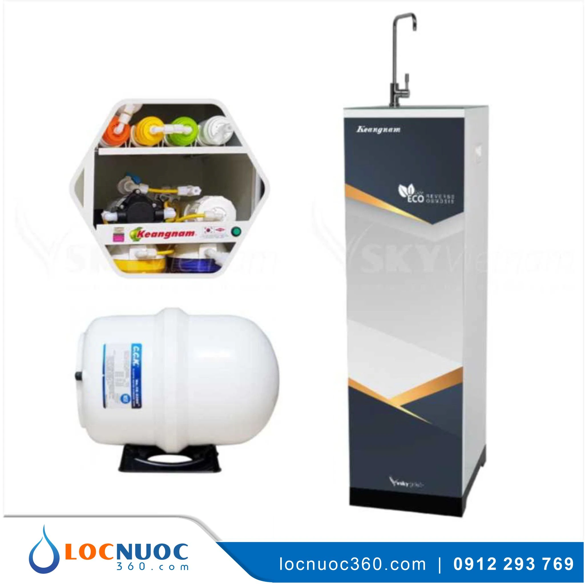 Máy lọc nước RO Keangnam Slim 09 lõi siêu mỏng KN09S
