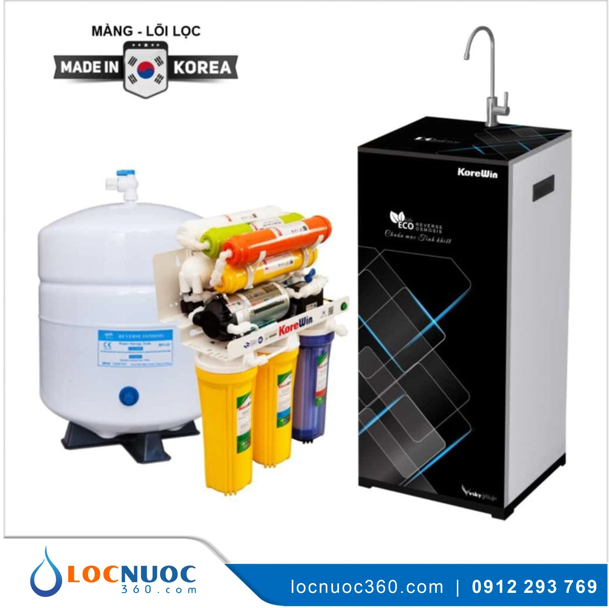 Máy lọc nước RO Korewin 08 lõi Hàn Quốc KW08T-HQ