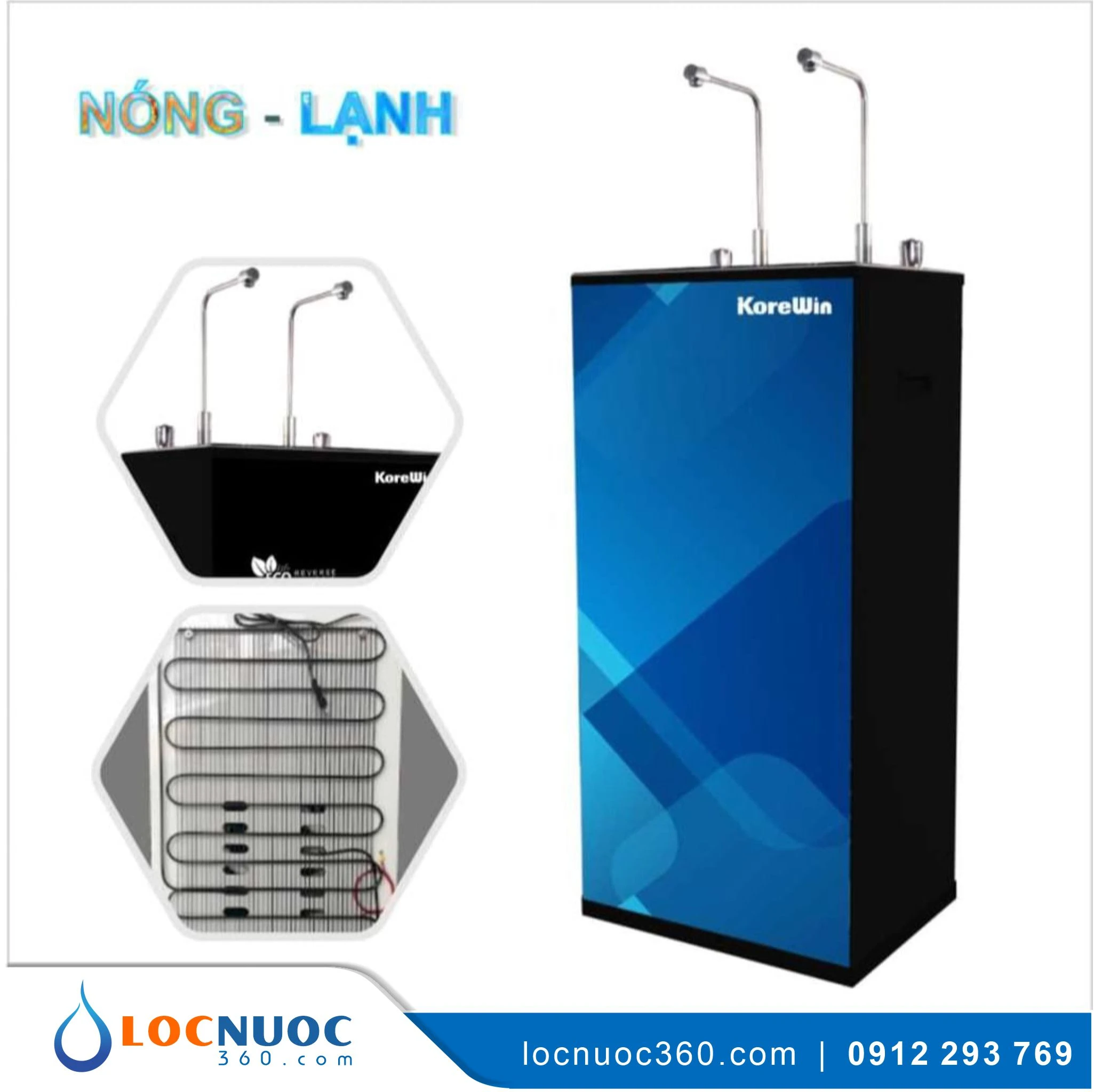 Máy lọc nước RO Korewin 2 vòi Nóng – Lạnh N03