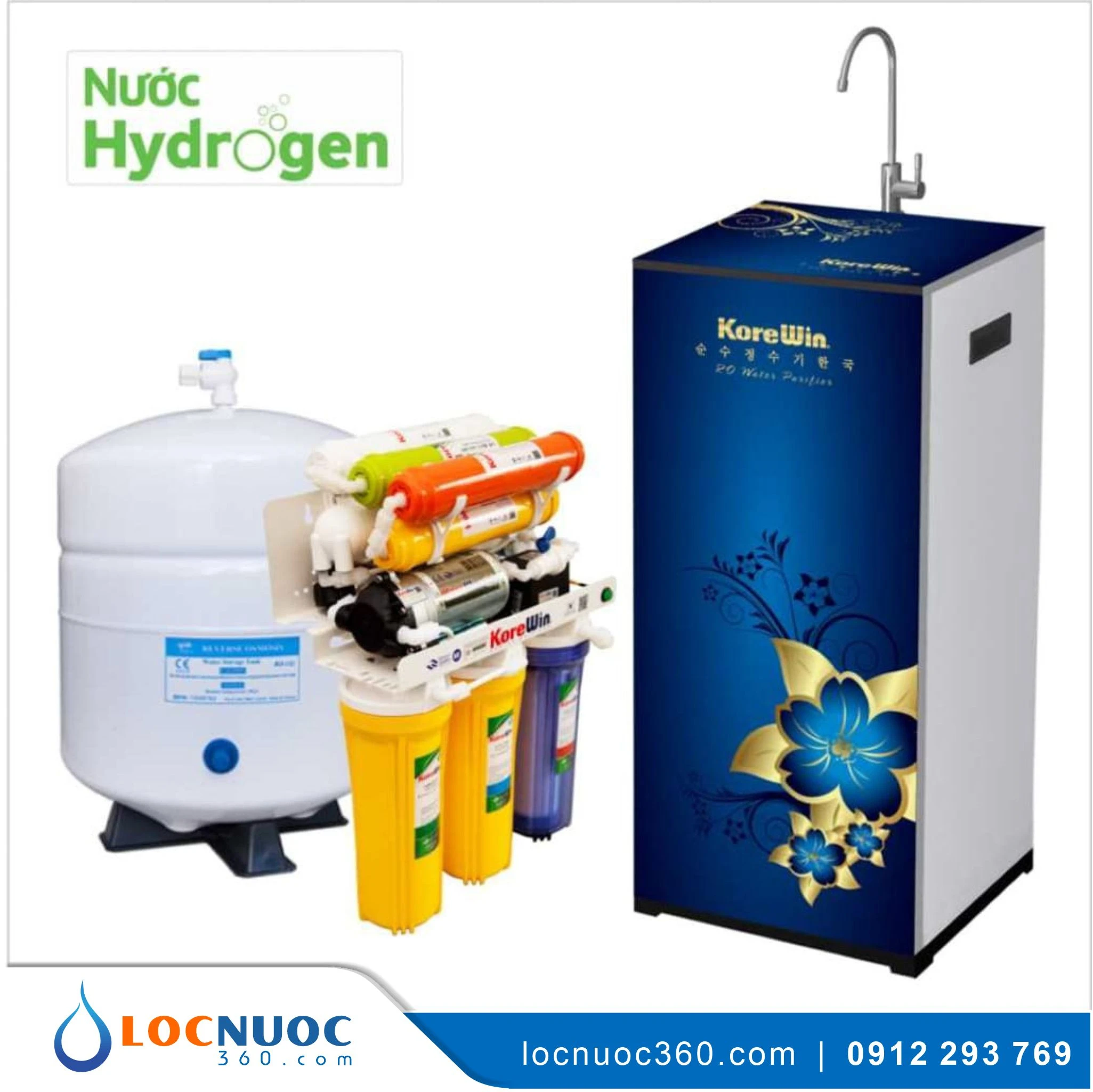 Máy lọc nước RO Korewin Hydrogen 10 lõi Cao cấp KW10T-H