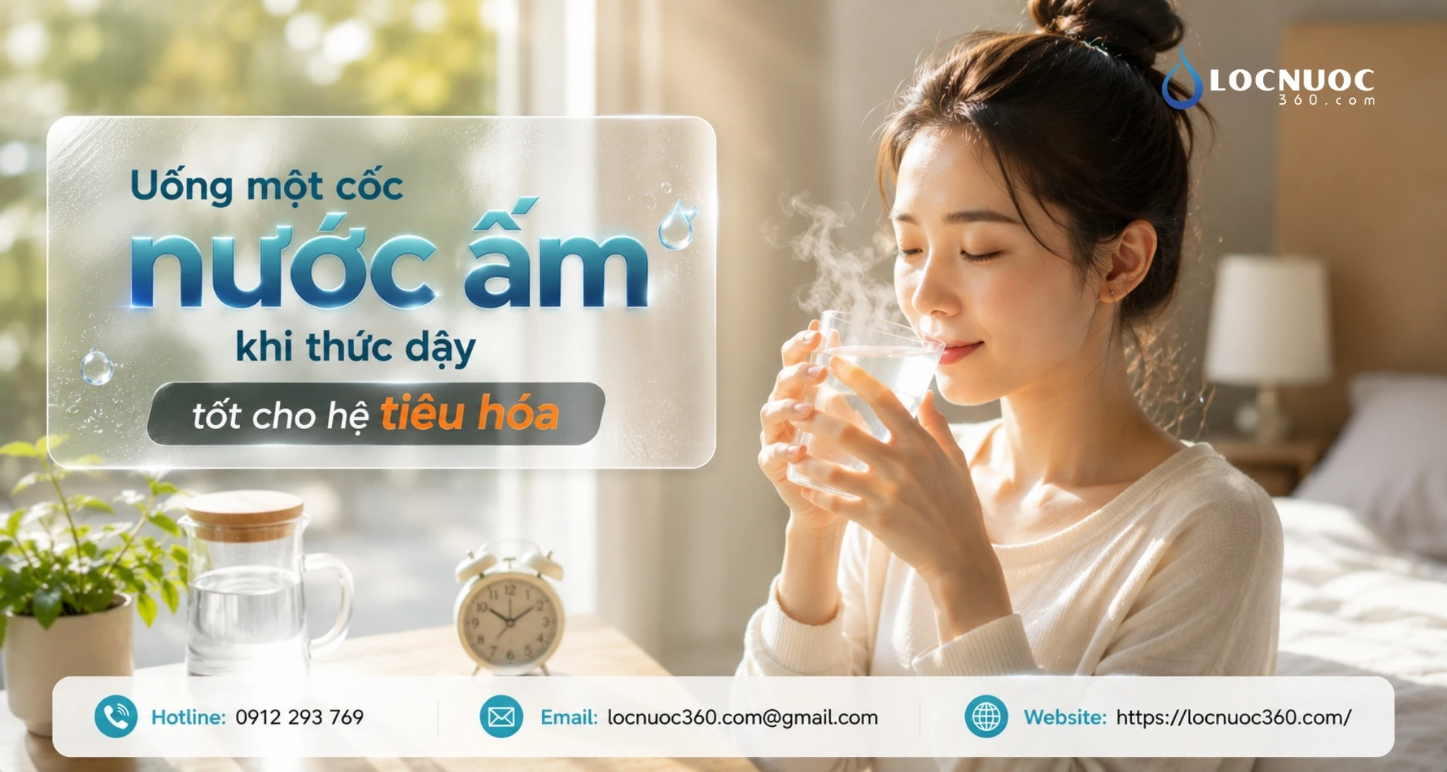 Uống một cốc nước ấm khi thức dậy tốt cho hệ tiêu hóa