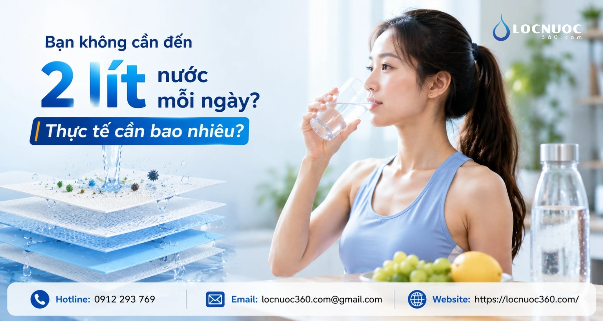 Bạn không cần đến 2 lít nước mỗi ngày? Thực tế cần bao nhiêu?