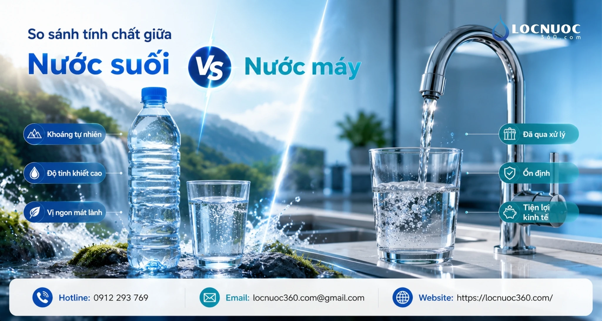 So sánh tính chất giữa Nước suối và Nước máy
